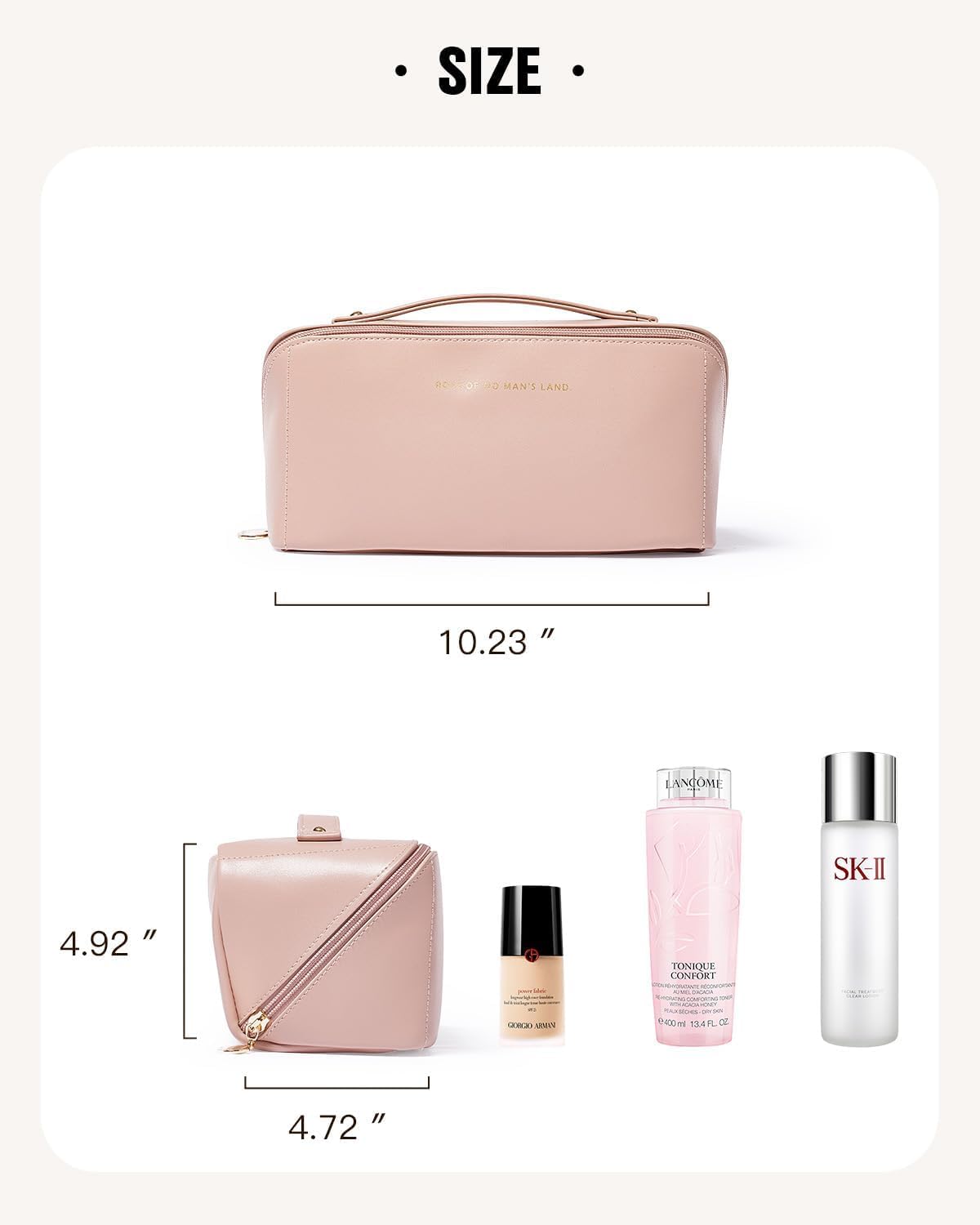 Satpurush Makeup Pouch & Cosmetic Organizer - Travel Makeup Bag for Women with Brush Holder | Pink Cosmetic Case for Women & Girls | Perfect for Travel, Home & Daily Makeup Organization