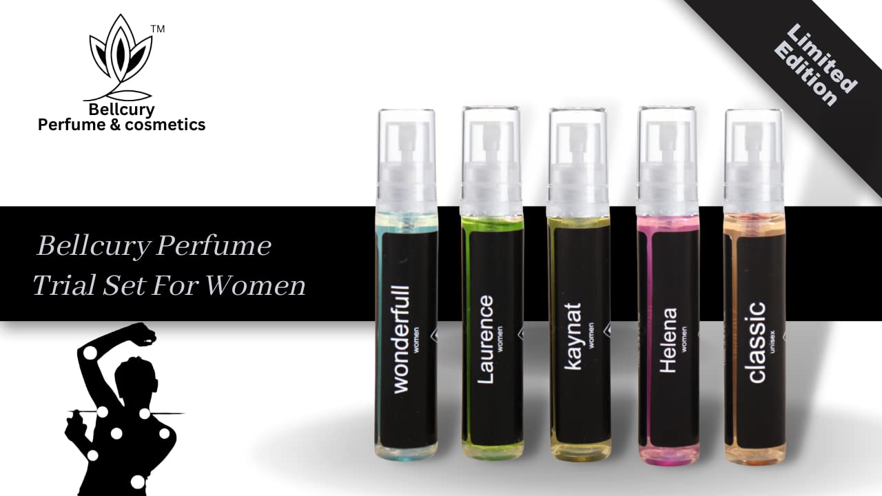 Bellcury Women's Perfume Trial Set - 5 Luxury Fragrances in 1 Gift Box | Perfect for Travel, Date Night & Everyday Wear