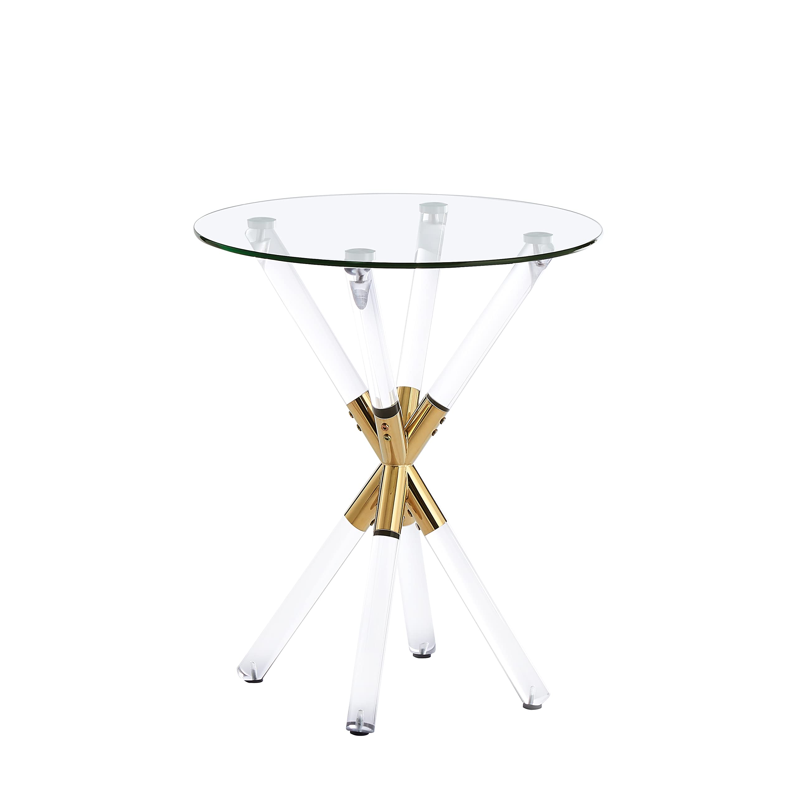 Best Master Furniture Dalton Glass End Table - Modern Accent Table for Living Room, Bedroom & Office - Stylish & Durable Side Table for Home Decor