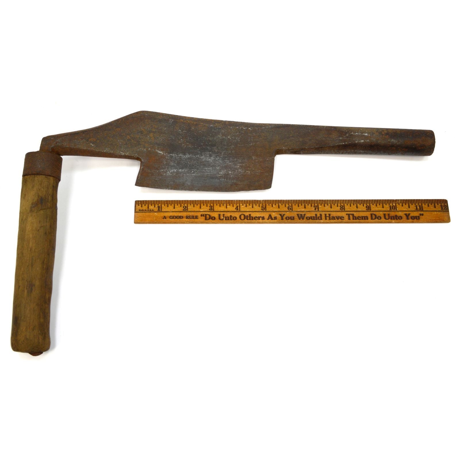 Antique COOPERS CHAMFER DRAW KNIFE by L&I.J WHITE - L Shaped 5 CURVED BLADE c1837 - Vintage Woodworking Tool for Barrel Making & Carpentry Projects