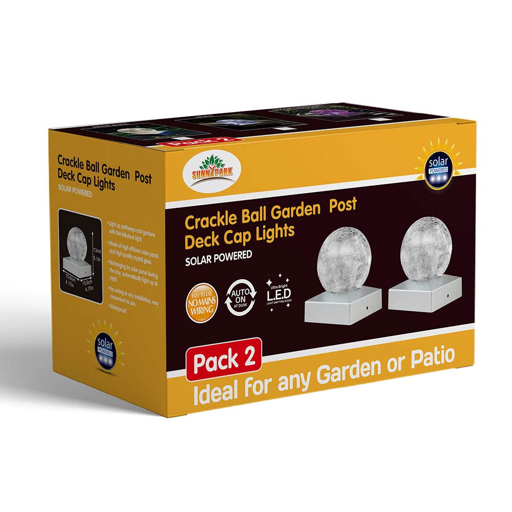 2PK Solar Post Cap Lights - Waterproof Outdoor LED Lights for Deck, Fence, Patio & Garden - Warm White Decorative Lighting for Wooden or Vinyl Posts - Perfect for Backyard, Pathway & Landscape Lighting