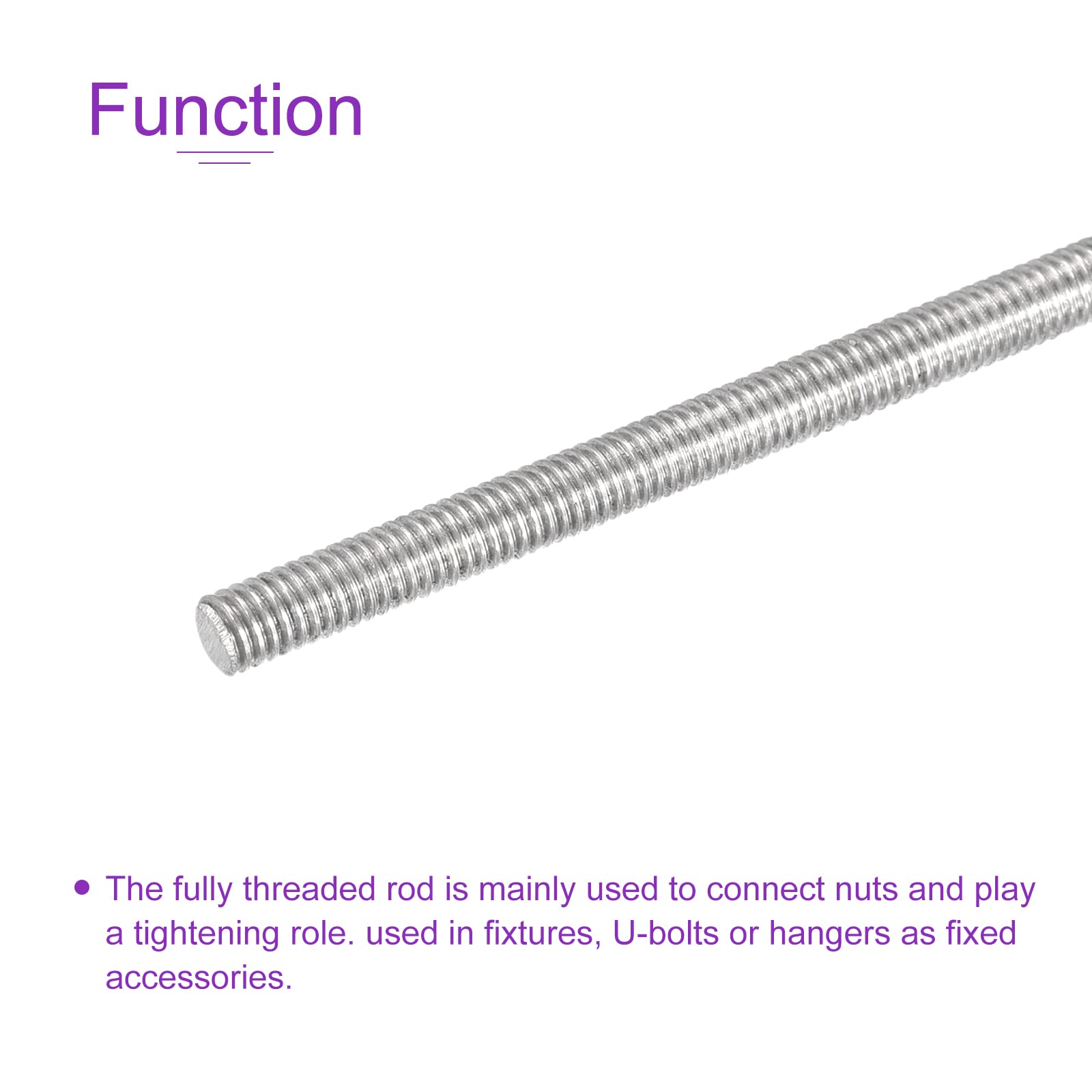 DMiotech 5 Pack M4 x 150mm 304 Stainless Steel Fully Threaded Rods with Right Hand Threads - Ideal for DIY Projects, Furniture Assembly, and Mechanical Repairs