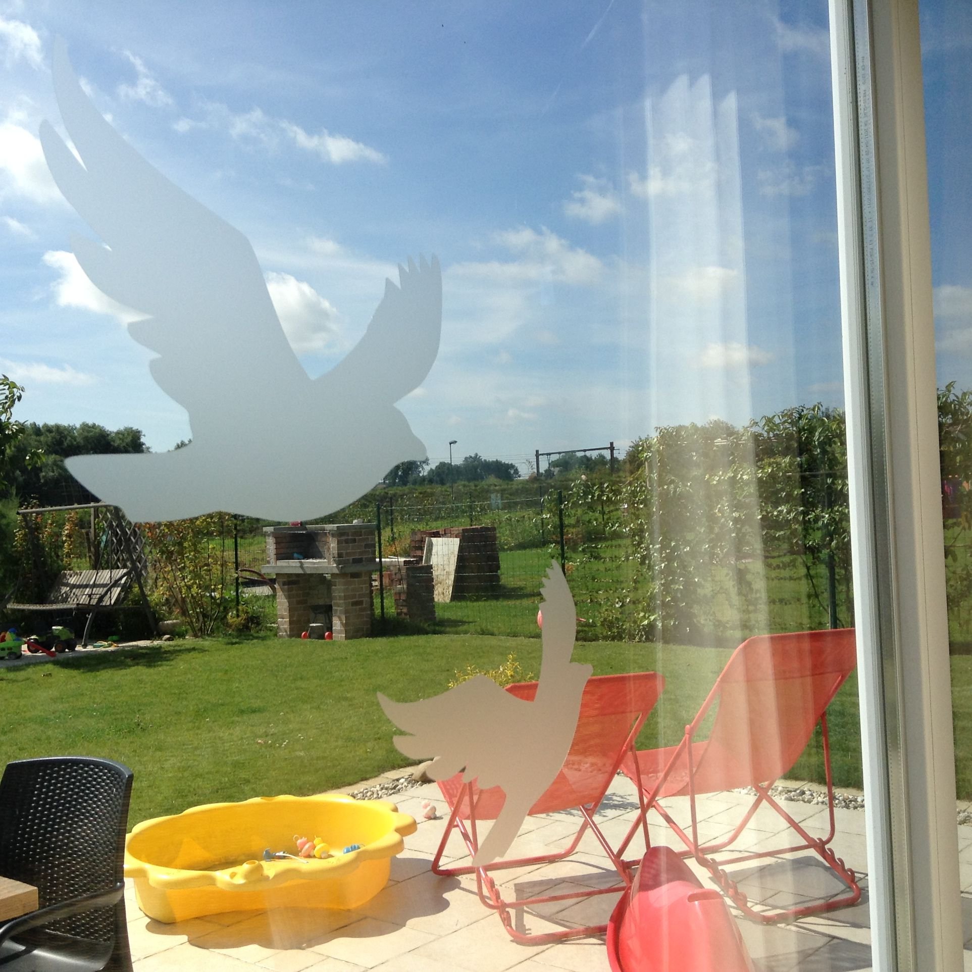 Anti-Collision Window Stickers for Birds - 22pc Bird Silhouette Decals with Spray & Squeegee Kit - Frosted Translucent Design to Prevent Bird Strikes - Perfect for Home Windows, Office Buildings & Glass Balconies