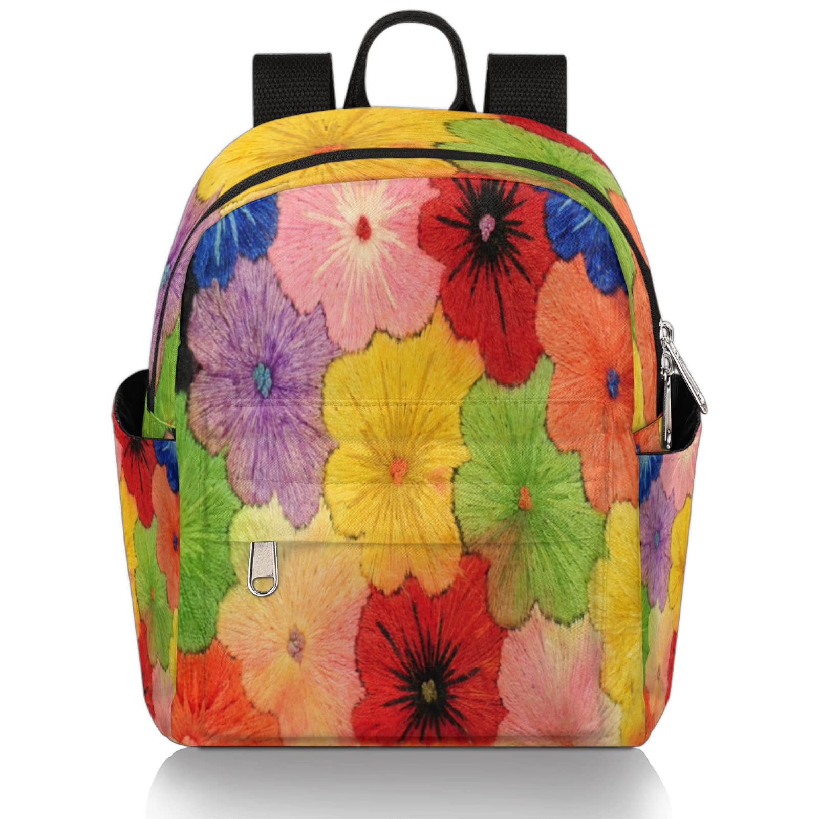 **Rainbow Lotus Leaf Mini Backpack for Women - Cute Small Travel Backpack, Lightweight Casual Bookbag & Shoulder Bag for Girls, Teens & School - Perfect for Day Trips, Travel & College**