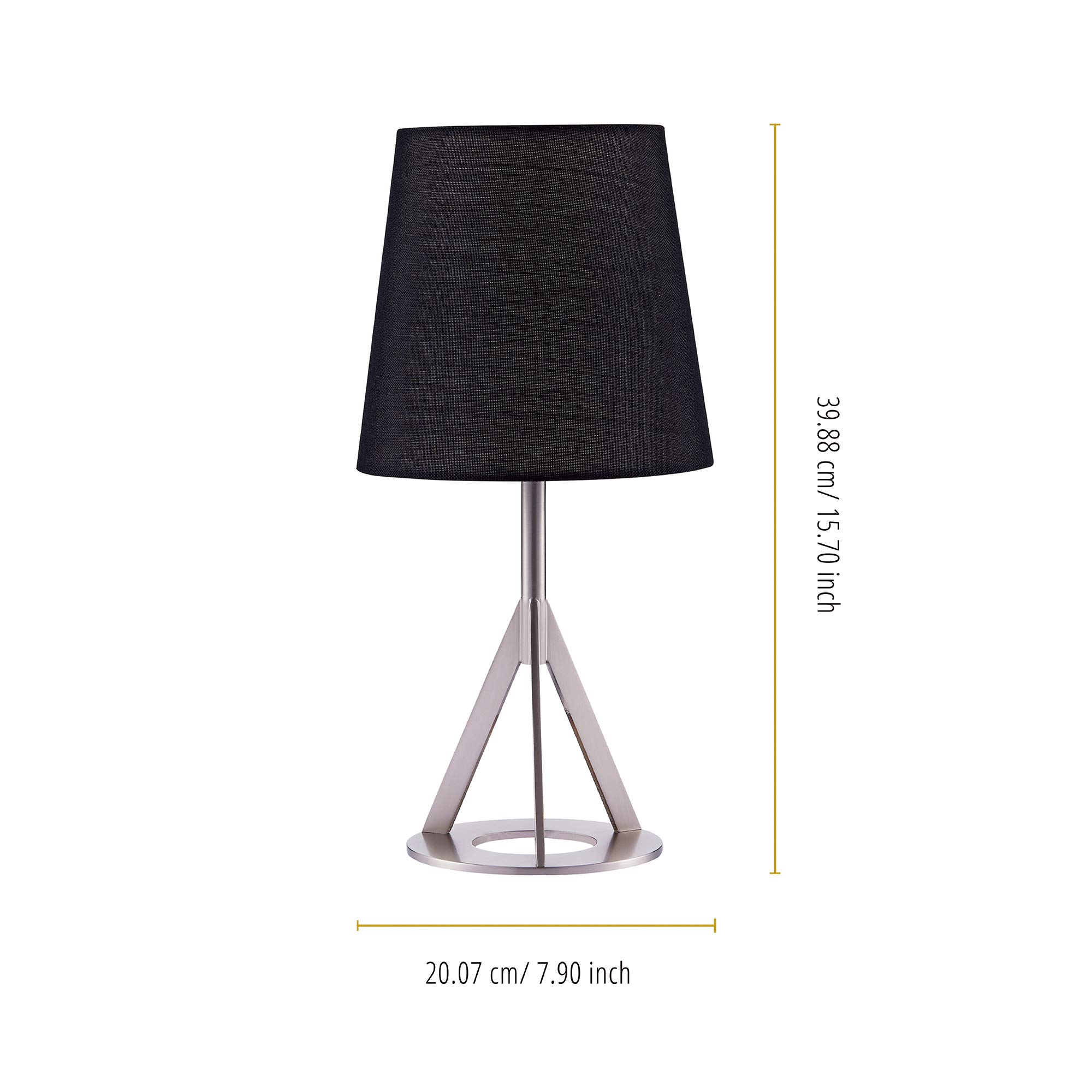 Aria Table Lamps with Nickle Brass Finish - Modern Bedside Lighting for Bedroom, Living Room & Office Decor