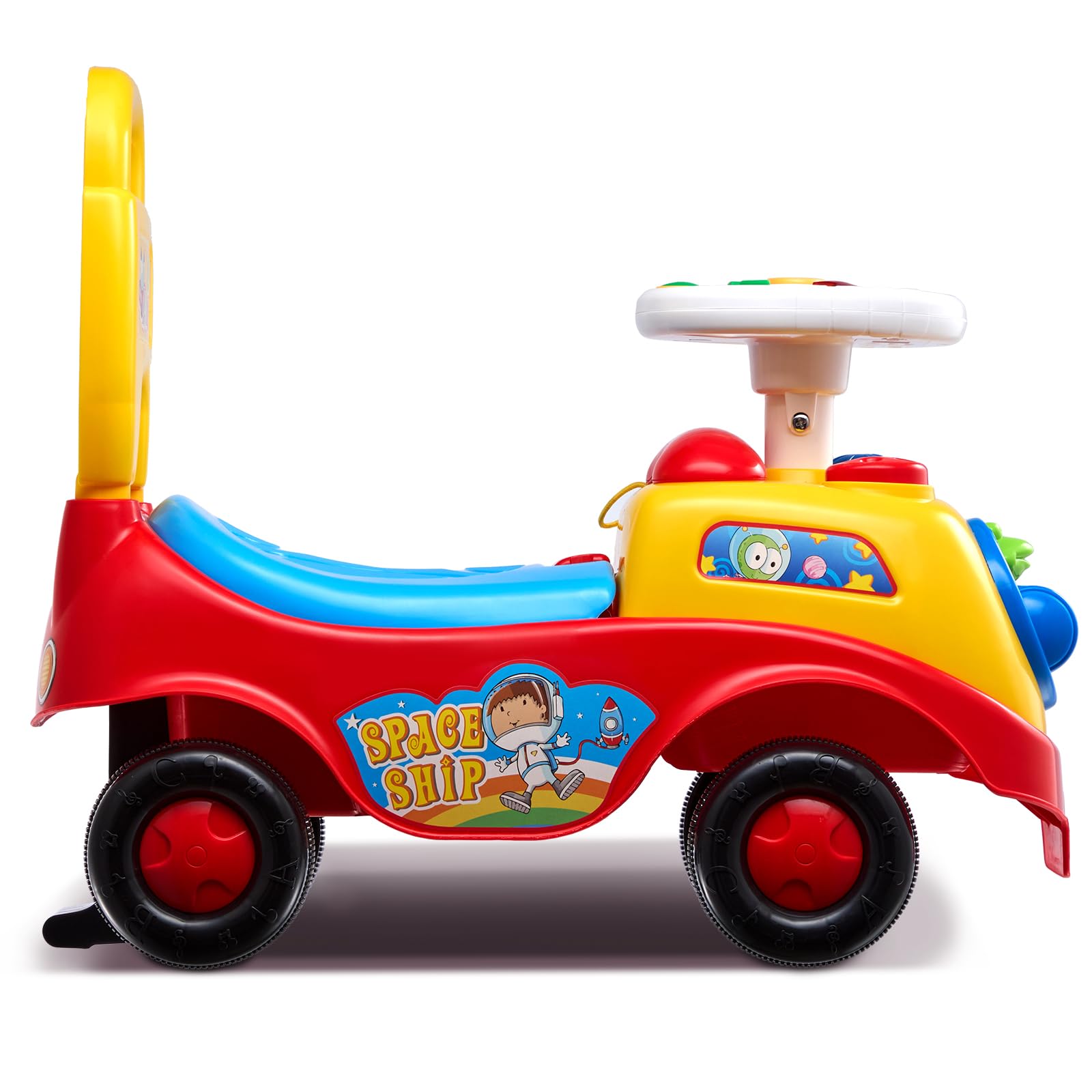 VEVOR Toddler Ride On Push Car for Kids 19+ Months - Sit to Stand Ride Racer Toy with Music, Steering Wheel, Horn & Under Seat Storage - Perfect for Indoor & Outdoor Play - Gift for Boys & Girls