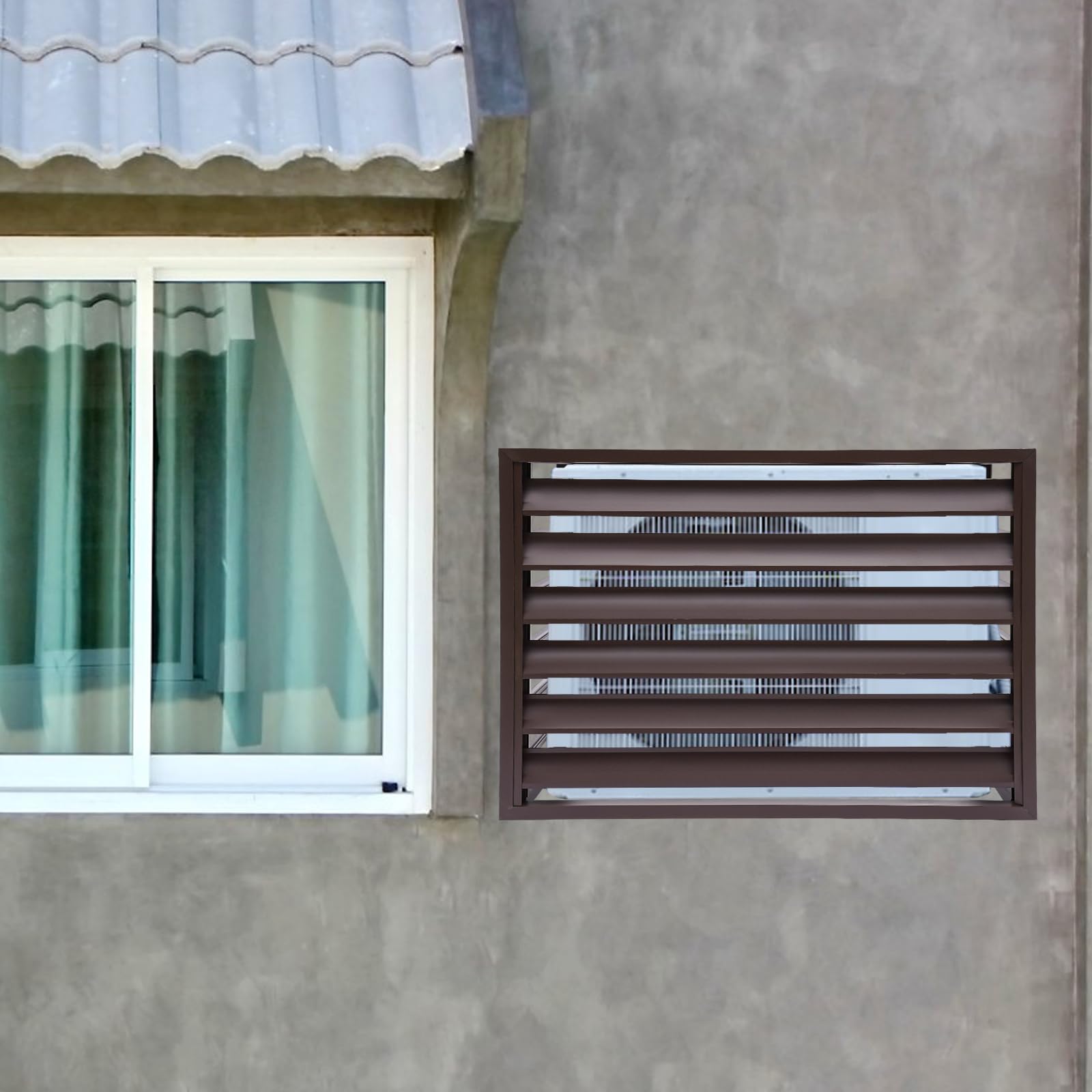 Outdoor AC Unit Privacy Fence Cover - 40x20x28in Coffee Color Air Conditioner Screen for Backyard, Patio & Home Exterior Protection