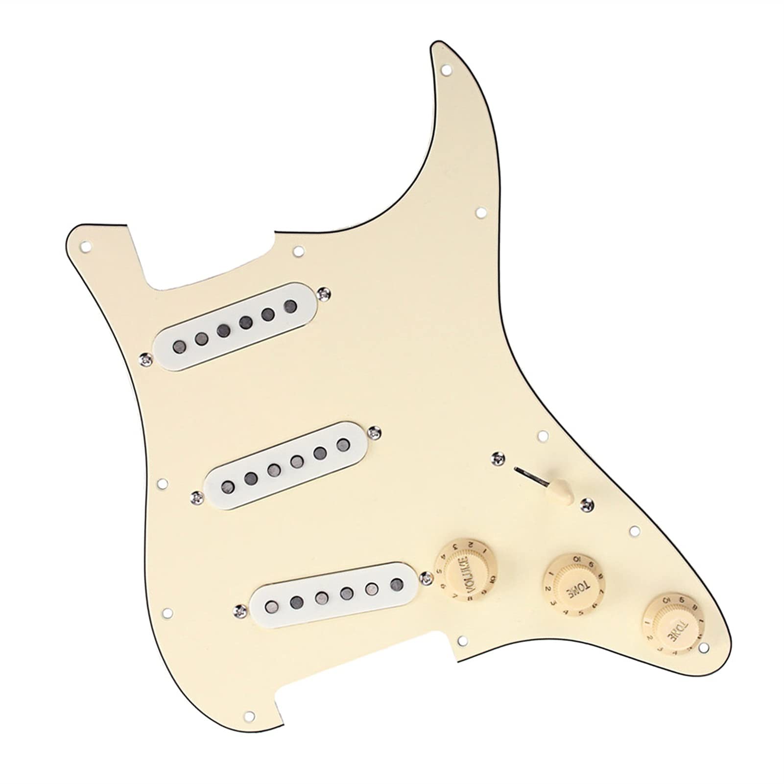 Prewired SSS Pickguard with Alnico V Single Coil Pickups - Complete Electric Guitar Pickup Set for Fender Stratocaster | Perfect for Upgrades & DIY Guitar Mods