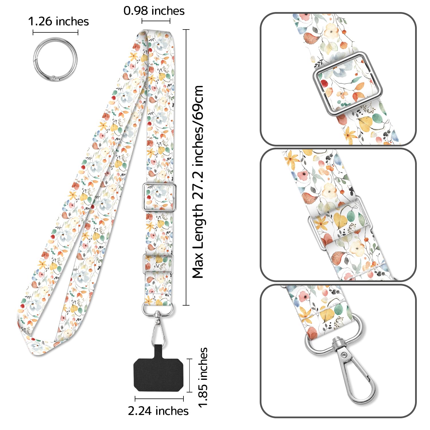 Adjustable Crossbody Phone Lanyard with Neck Strap - Secure & Comfortable Cell Phone Holder for Everyday Use, Travel, and Outdoor Activities