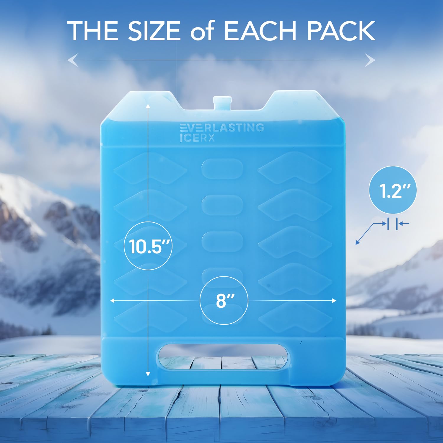 Everlasting Ice RX Large Reusable Ice Packs (4 Pack) - BPA Free, Long-Lasting Cooling for Coolers, Lunch Boxes & First Aid | Perfect for Camping, Fishing, Hiking, Beach Trips & Outdoor Adventures