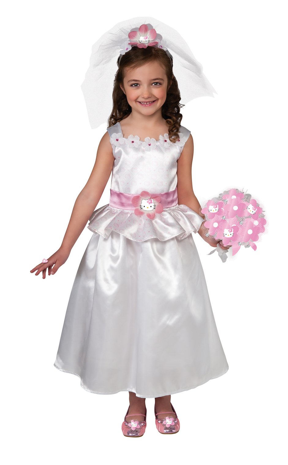 Hello Kitty Bride Dress-Up Costume for Girls - Cute Kawaii Wedding Play Outfit for Kids & Toddlers - Perfect for Dress-Up Parties, Role Play & Halloween