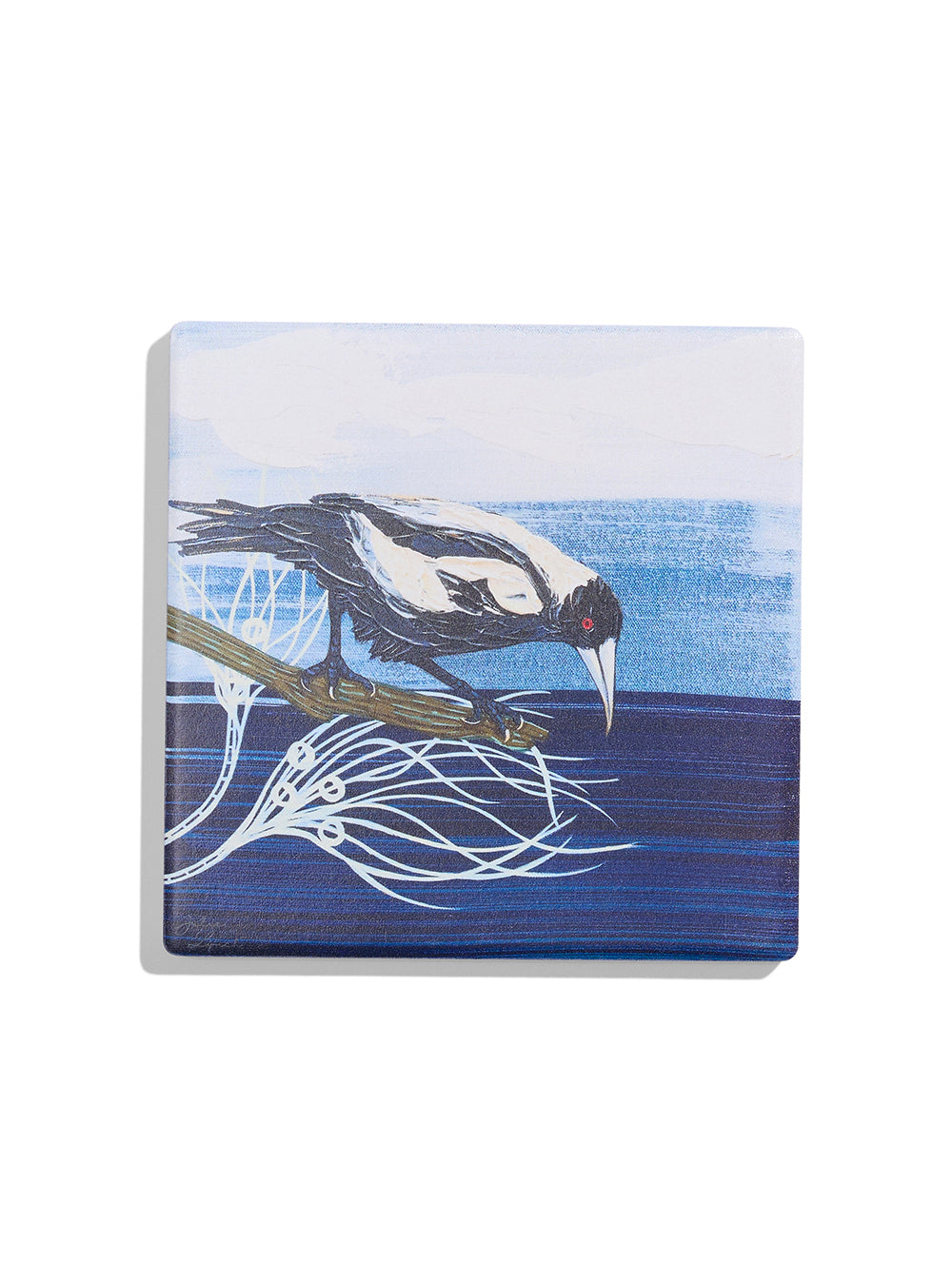 Magpie Coaster Set of 4 - Absorbent Stone Coasters for Drinks - Unique Bird Design Home Decor - Perfect for Coffee Table, Dining Table, and Office Use