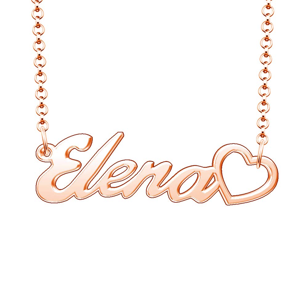 Personalized Rose Gold Plated Heart Pendant Necklace with Custom Name - Perfect Gift for Anniversary, Valentine's Day & Mother's Day Jewelry