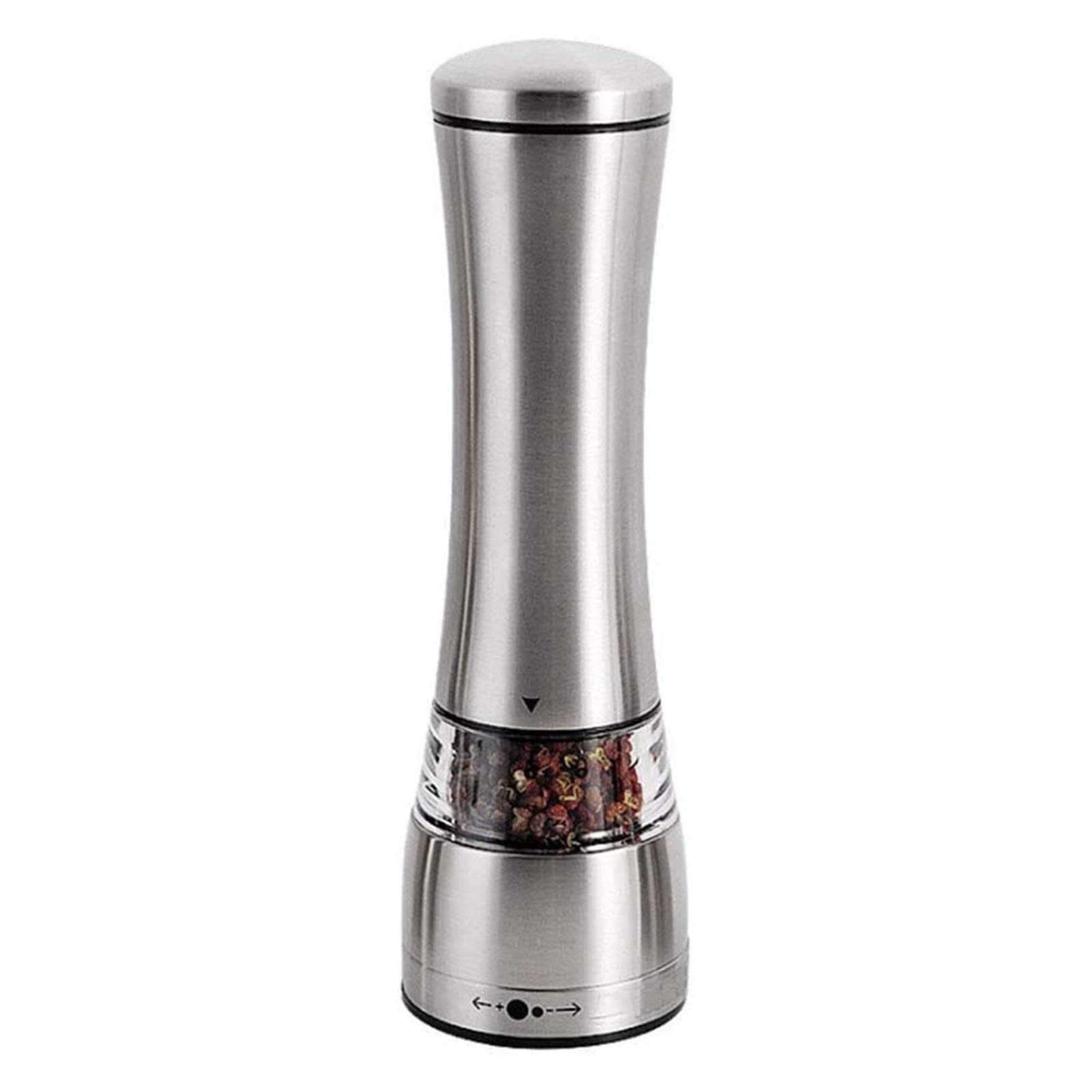 Premium Stainless Steel Salt and Pepper Grinders Set - Adjustable Coarseness, Refillable Glass Bottle for Sea Salt, Peppercorn & Black Pepper - Ideal for Home Kitchen, BBQ, Dining Table & Party Gifts