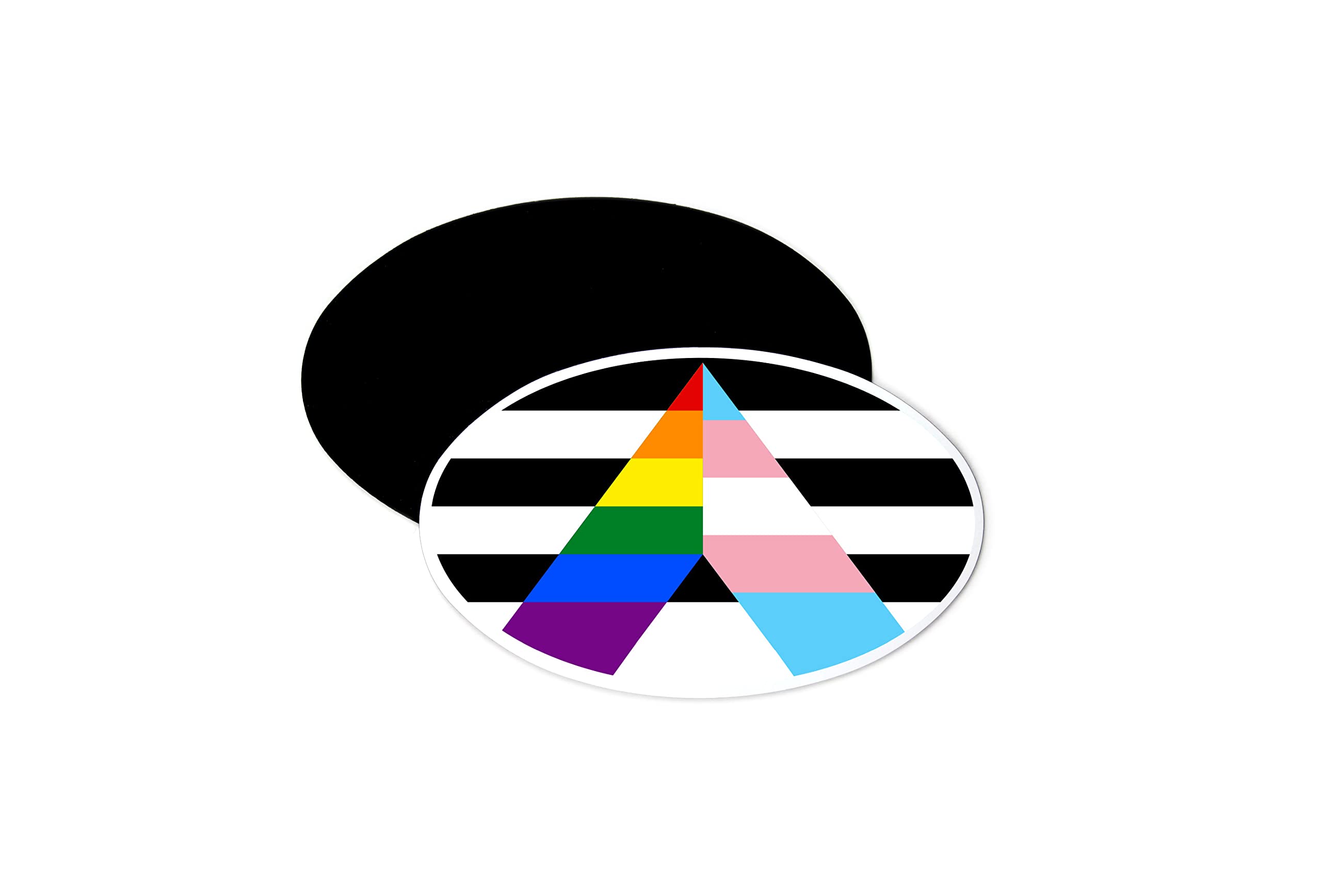 LGBTQ+ Straight Ally Rainbow & Transgender Flag Car Bumper Magnet - 5x3 Inch Oval Flexible Magnet - Show Support for Pride & Equality - Perfect for Cars, Lockers, Fridges & Office Decor