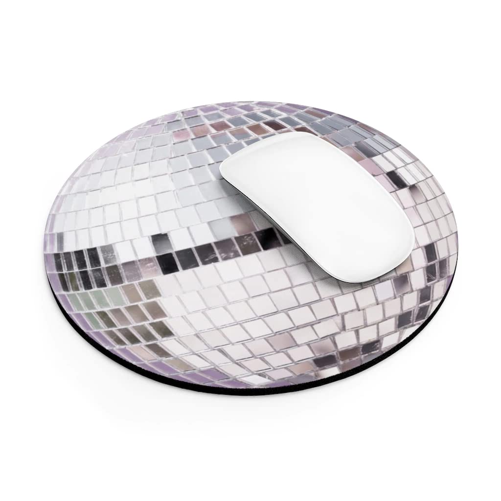Disco Ball Mouse Pad - Non-Slip Round Gaming Mouse Mat for PC & Laptop, Funny Office Desk Accessory for Women & Men - Perfect for Work, Gaming & Home Decor