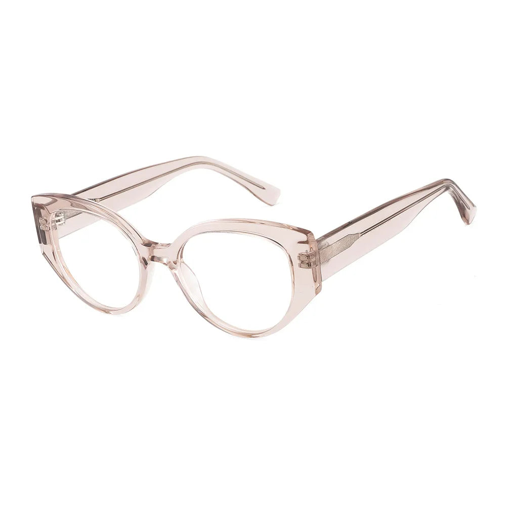 CCspace Unisex Full Rim Cat Eye Acetate Titanium Eyeglasses Frame 57203 - Stylish Lightweight Glasses for Men & Women - Perfect for Work, Reading, and Fashion Accessories