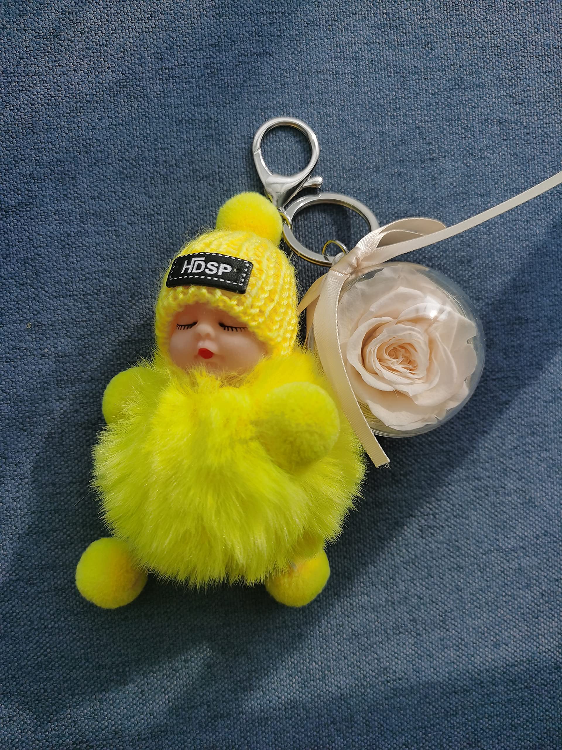 Cute Doll Keychain - DORIS&JACKY Key Fob Ring Charm Accessories for Purse, Wallet & Car Keys | Perfect Gift for Women, Girls & Keychain Collectors