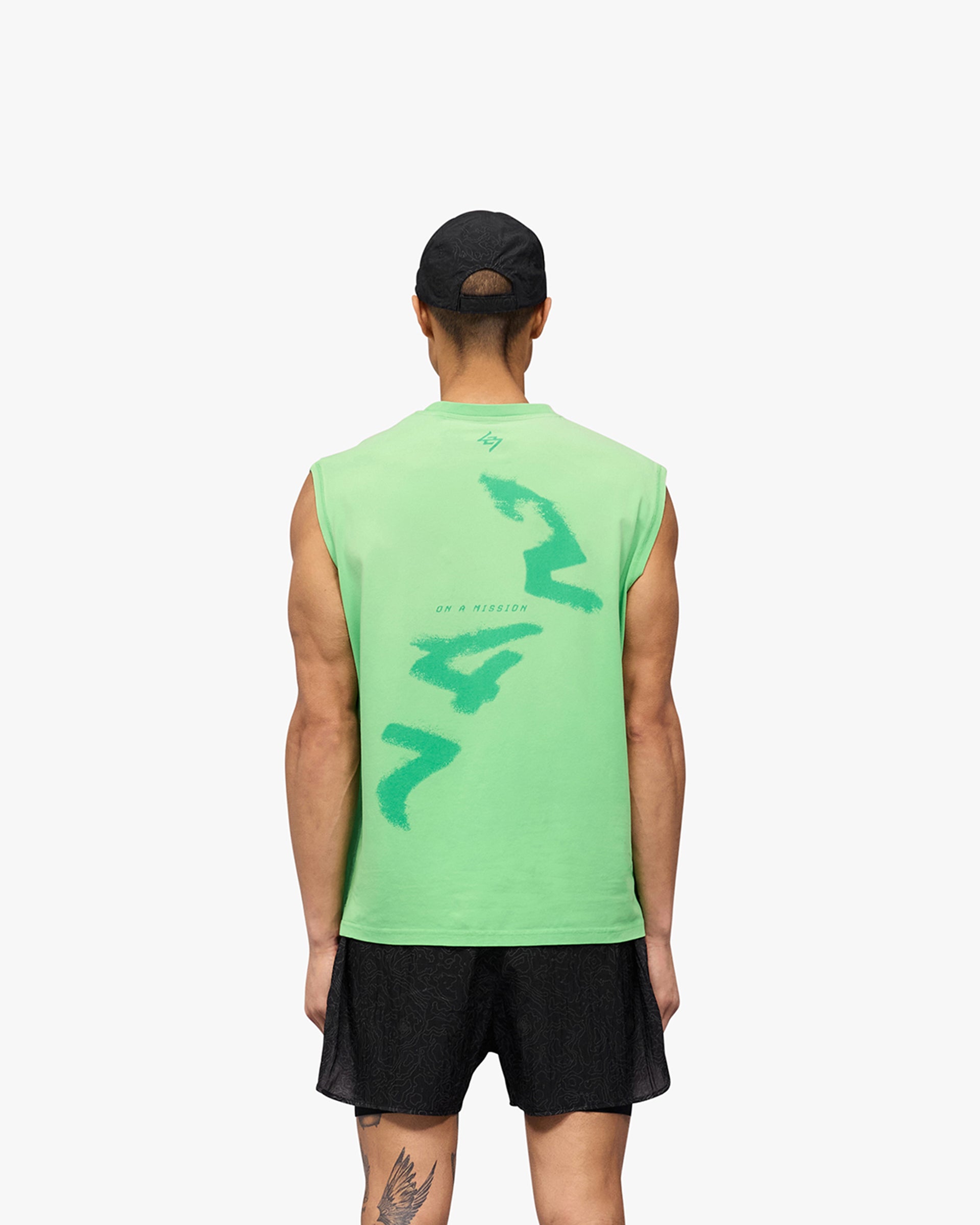 247 Motion Oversized Tank Top - Speed Green - Women's Athletic Workout Shirt for Running, Yoga & Gym - Breathable Comfort Fit Activewear