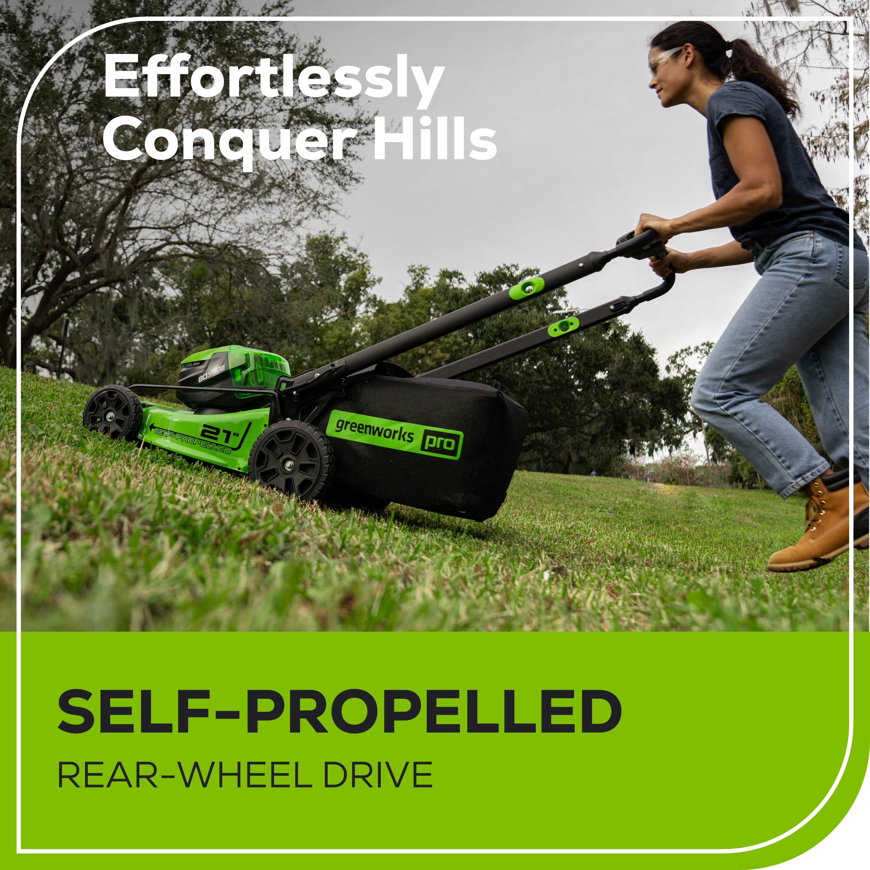 80V 21-Inch 4-in-1 Self-Propelled Cordless Lawn Mower with 4.0Ah & 2.0Ah Batteries & Rapid Charger - Perfect for Large Yards, Landscaping, and Professional Lawn Care