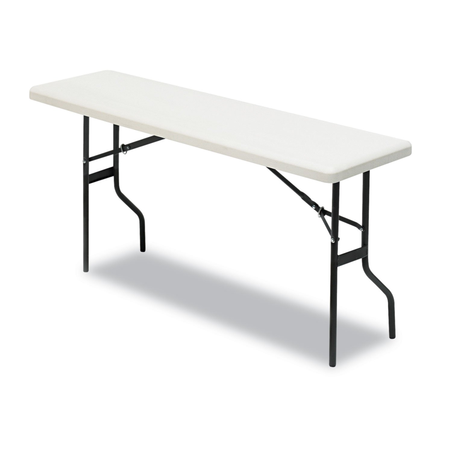 Indestructible 1200 Series Resin Folding Table 60x18x29 Inches - Platinum Heavy Duty Portable Table for Outdoor, Camping, Parties & Events