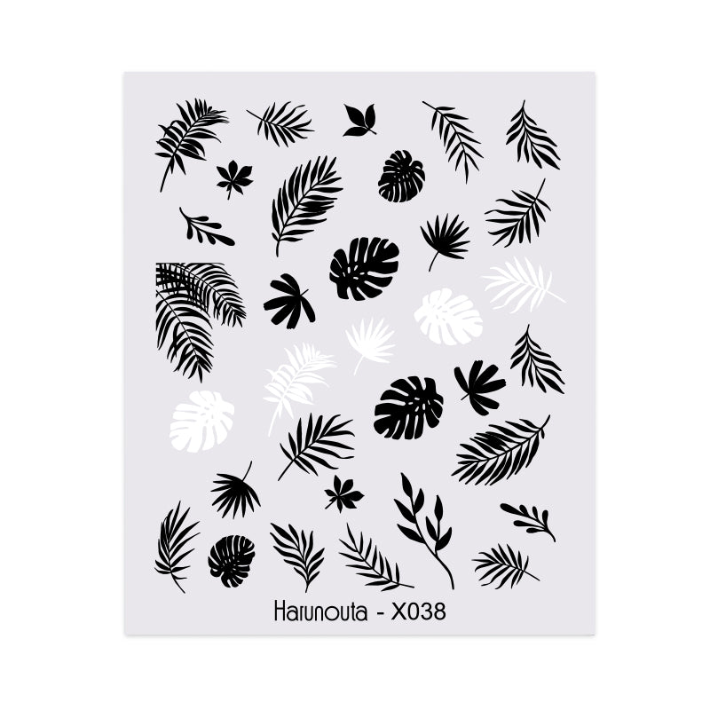 Premium Water Decals Nail Stickers X038 - Floral & Geometric Designs for DIY Manicure & Nail Art - Perfect for Home Salon, Parties & Gifts