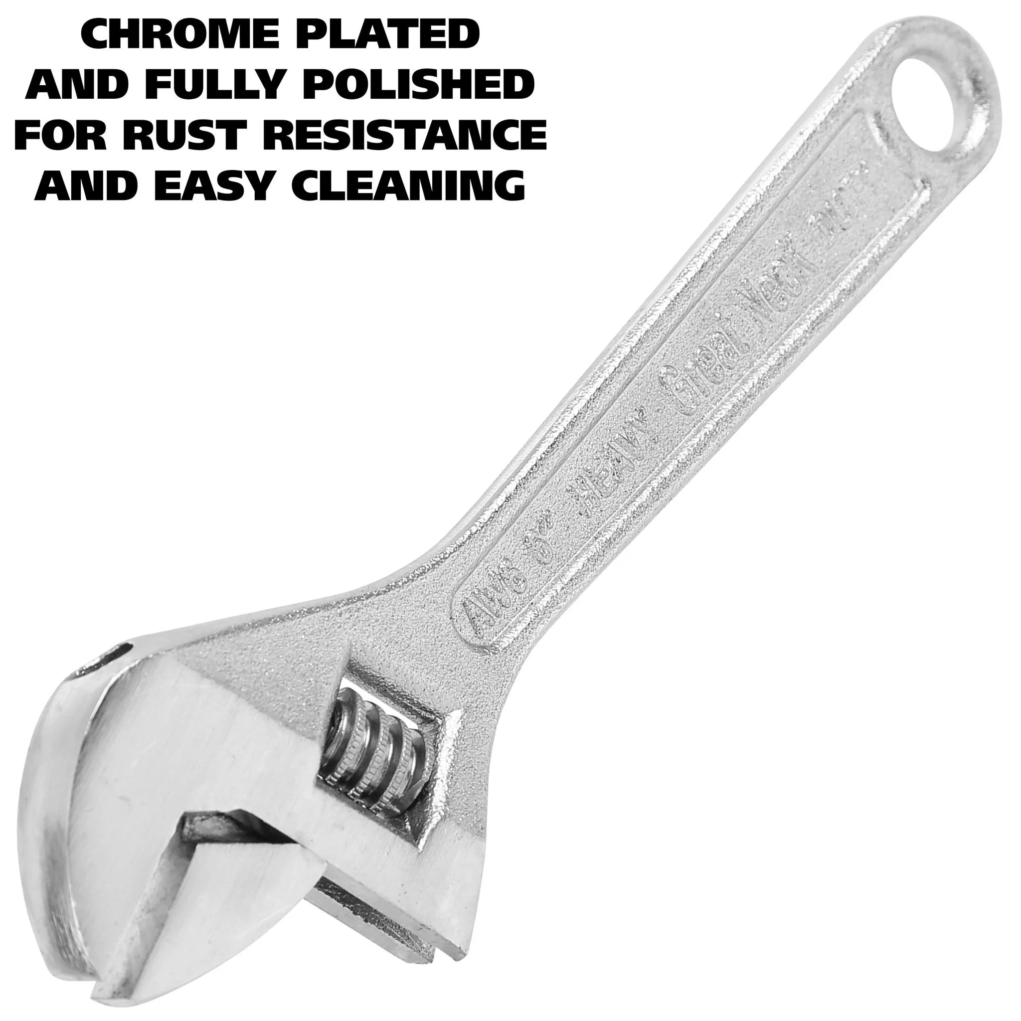 GreatNeck AW6C 6-Inch Adjustable Wrench - Premium Steel Construction, Comfort Grip Handle for Plumbing, Automotive & DIY Home Repairs