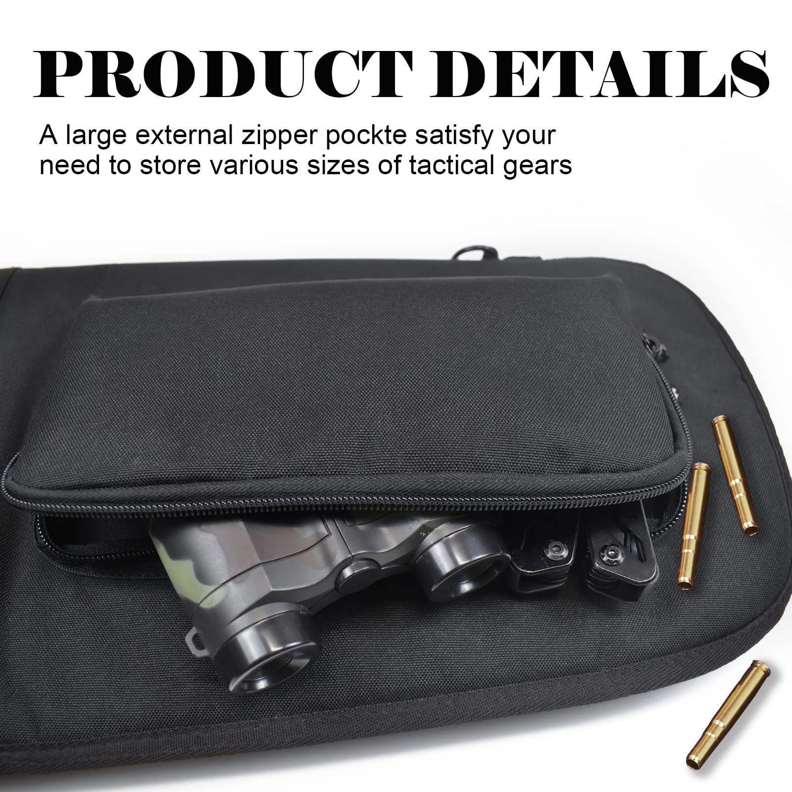 **44/48/52 Inch Soft Rifle Case with Zippered Pockets & Adjustable Shoulder Strap - Durable Gun Bag for Shotgun Storage & Transport - Perfect for Hunting, Range Trips & Outdoor Adventures**