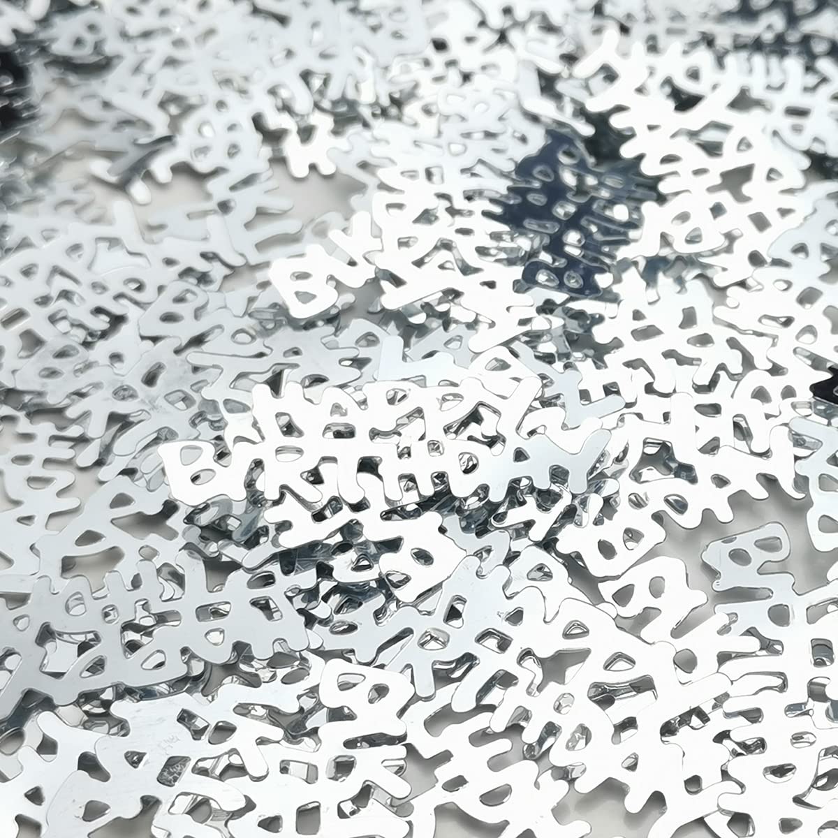 Silver Happy Birthday Confetti - Premium Glitter Party Decorations for Birthday Celebrations | Perfect for Men, Women, Boys & Girls | Ideal for Table Decor, Cake Toppers & Party Photo Backdrops