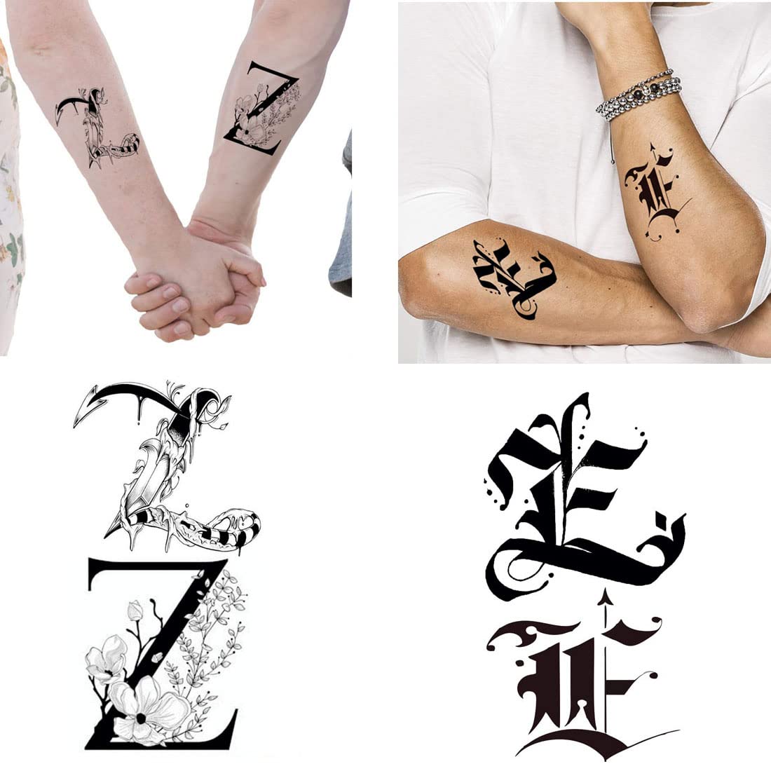 Waterproof Temporary Letter Tattoos for Boys & Girls - EZ Name Tattoo Stickers (Pack of 2) | Perfect for Parties, Sports Events & Everyday Fun