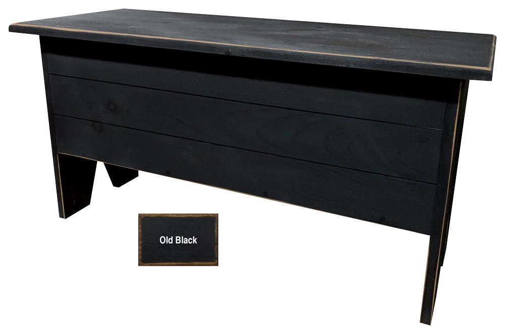 Sawdust City 3' Long Wooden Storage Bench in Old Black - Perfect for Entryway, Living Room, and Bedroom Organization