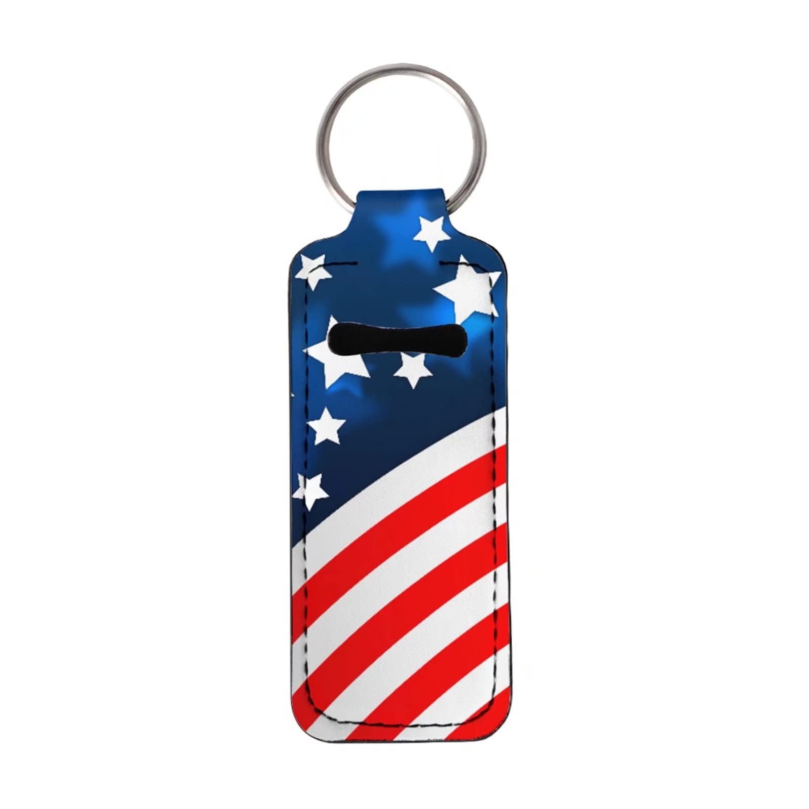 AFPANQZ Chapstick Keychain Holder Set - USA Flag Lip Balm with Keychain, Portable Pocket Lip Balm Holder for Travel & Makeup Accessories - Perfect for Outdoor Activities, Gym, and Daily Use
