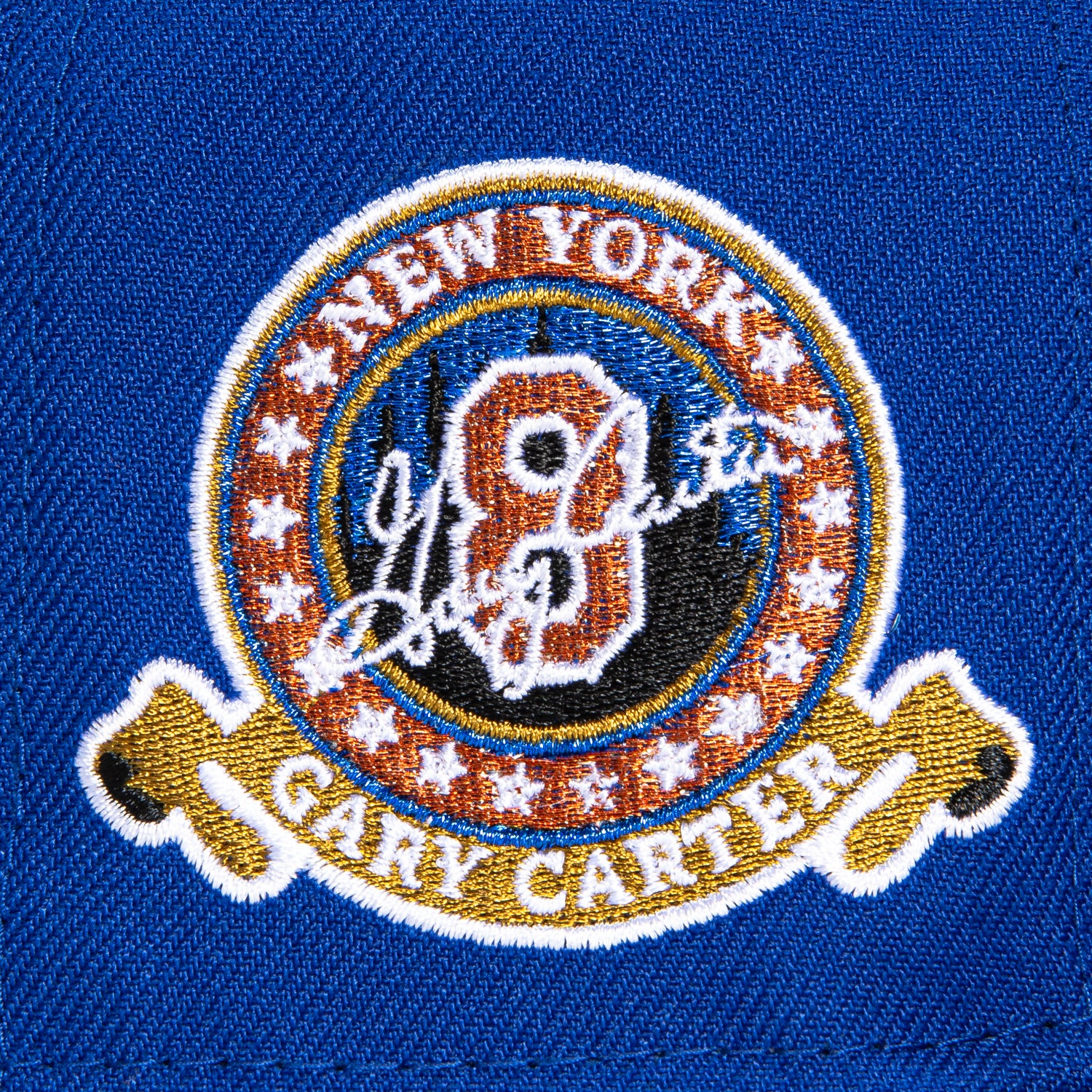 New Era 59Fifty MLB New York Mets Gary Carter Hall of Fame 8 Patch Snapback Hat - Royal Blue Baseball Cap for Men & Women | Game Day, Sports Fan Gift, Casual Wear