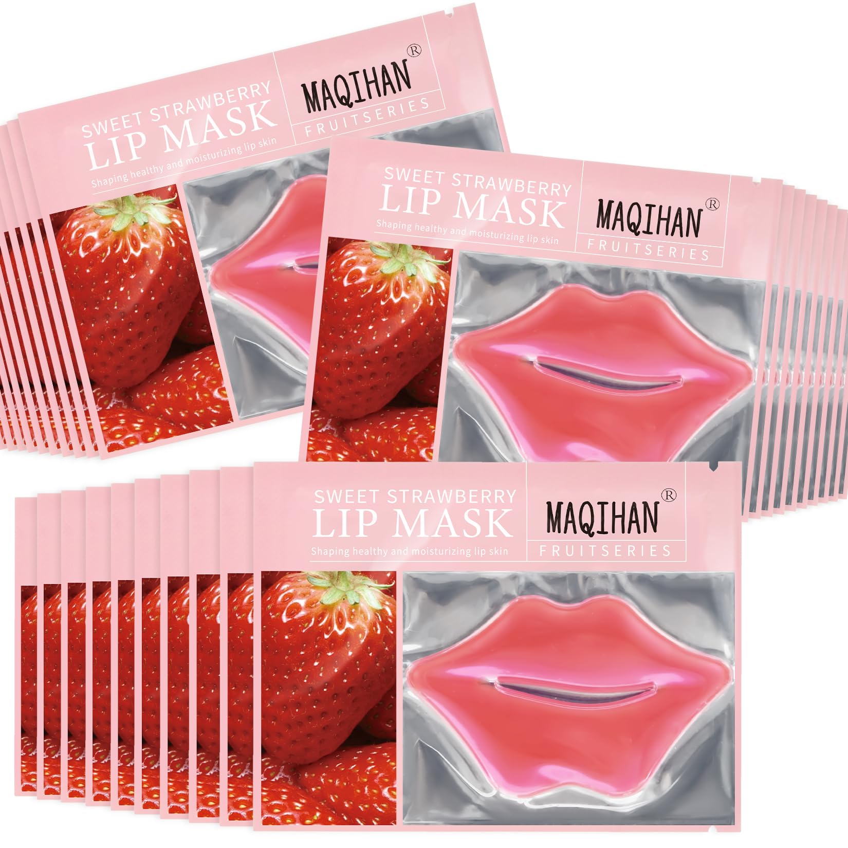 30PCS Hydrating Lip Mask - Pink Lip Patches for Dry Lips, Anti-Wrinkle & Moisturizing Treatment, Spa & Night Care, Lightens Dark Lips for Soft & Smooth Results | Perfect for Daily Skincare Routine, Travel & Gift Giving