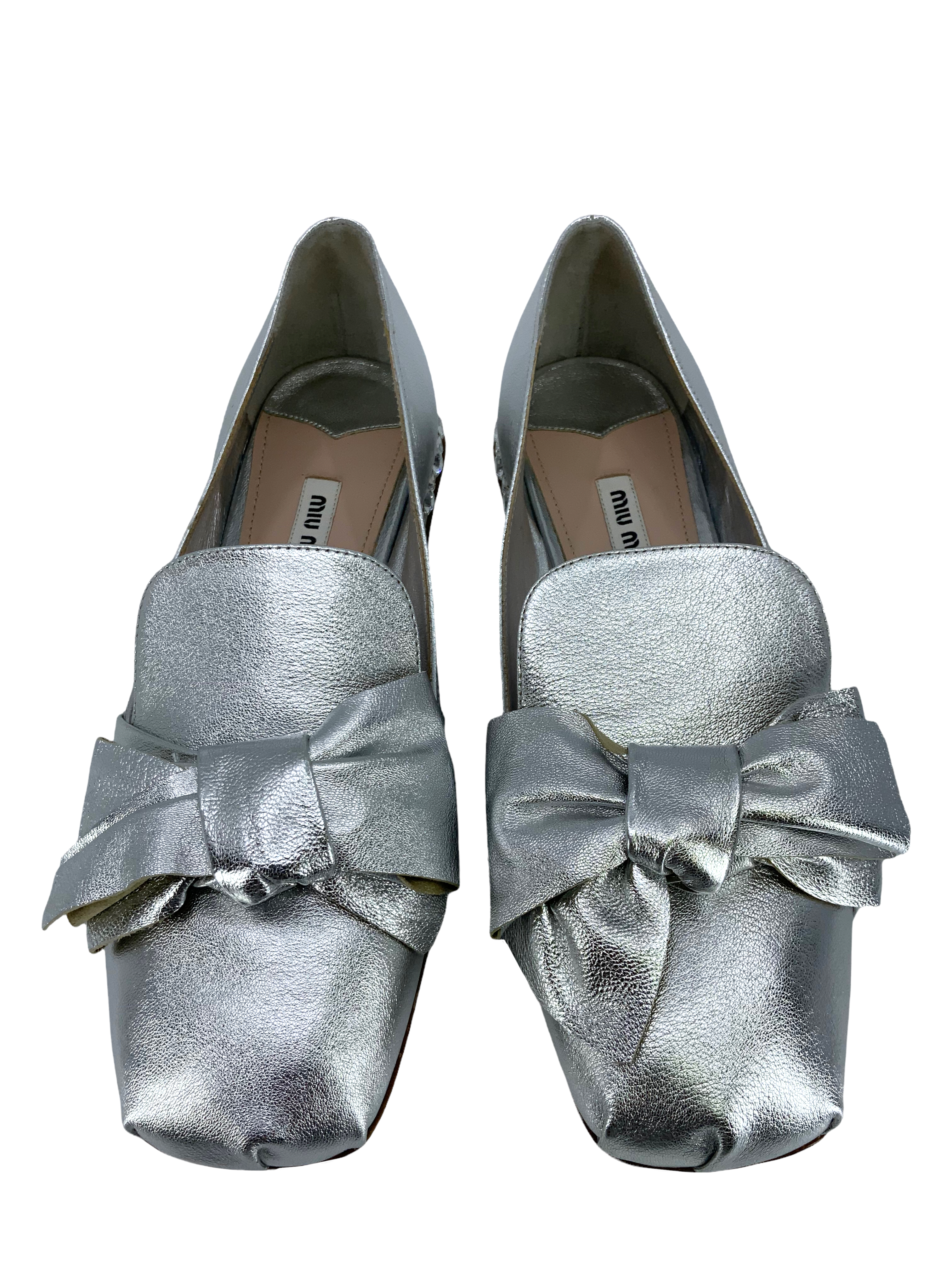 Miu Miu Women's Leather Jeweled Heel Pumps Shoes Size 8.5 - Elegant Dress Shoes for Weddings, Parties & Special Occasions