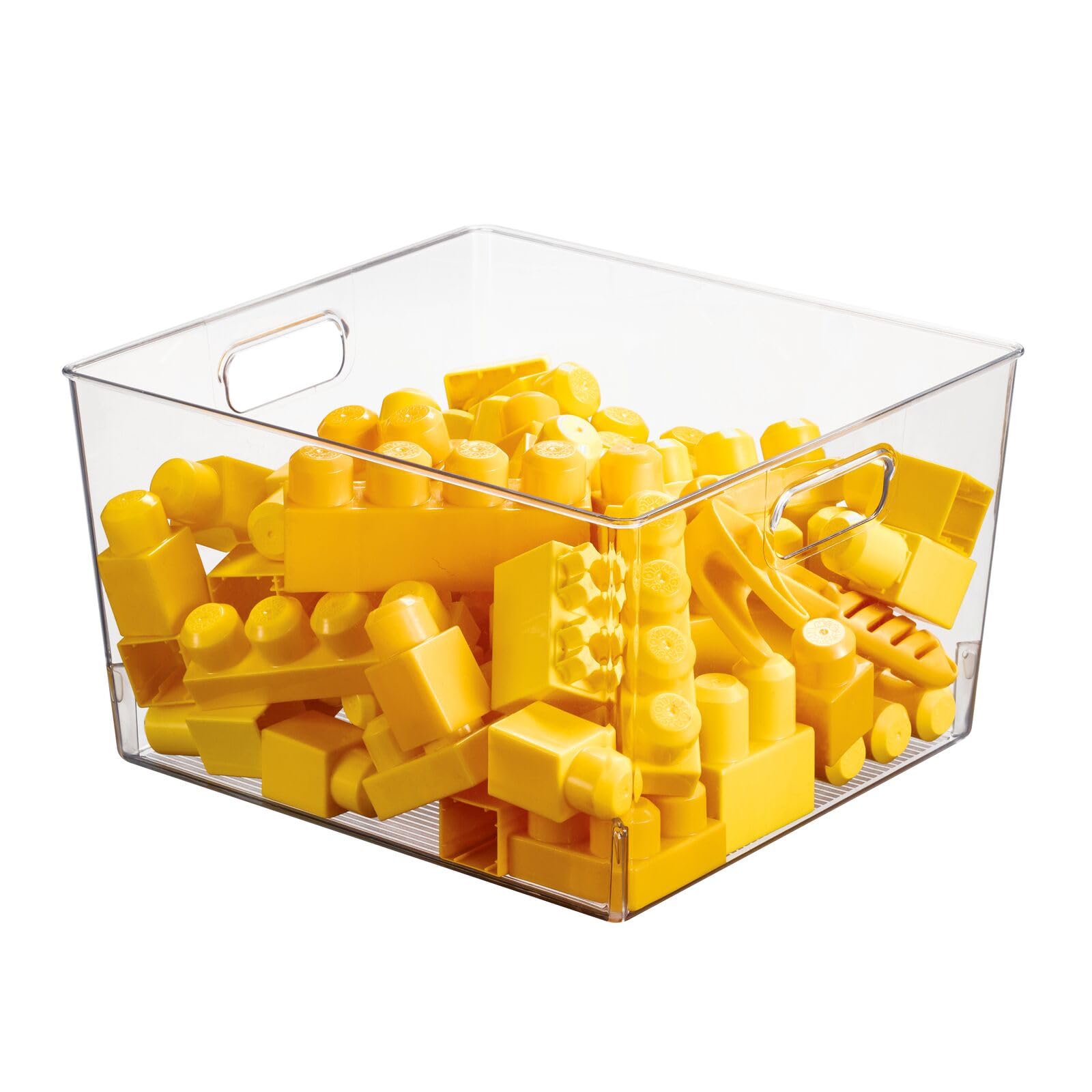mDesign Large Clear Plastic Storage Organizer Bin - 8 Pack for Home Organization | Cabinet, Counter, Drawer, Cubby & Cupboard Storage | Perfect for Clothing, Linens, Toys & Household Essentials | Space-Saving Solution for Bedroom, Bathroom & Kids Room