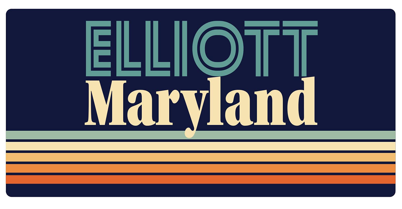 Vintage Retro Style Elliott Maryland 5 x 2.5 Inch Refrigerator Magnet - Decorative Fridge Magnets for Home, Office & Kitchen Organization (Set of 1)