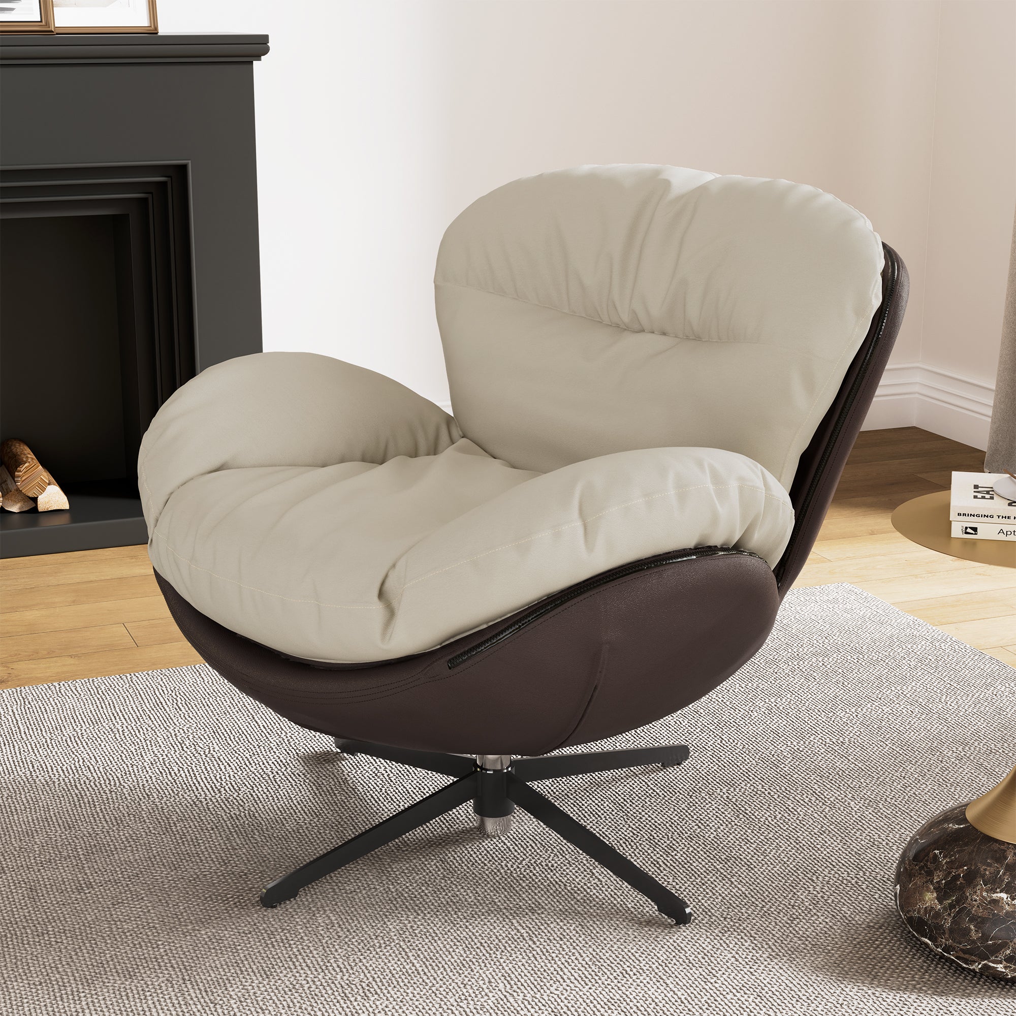 Alexa Swivel Lounge Chair - Soft & Comfy Gray Accent Chair for Living Room, Bedroom, Office - Perfect for Relaxing, Reading & Watching TV