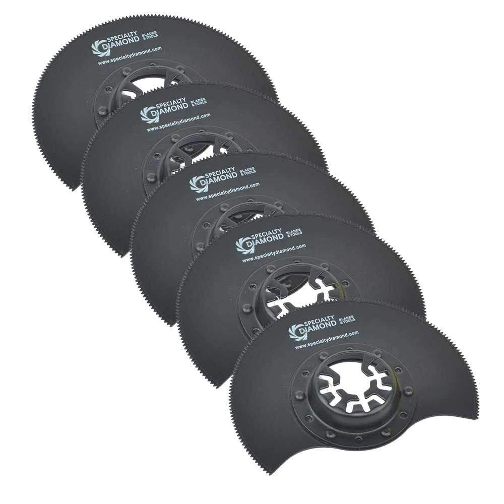 5-Piece MB5J 80mm High-Speed Steel (HSS) Semi-Circular Multi-Tool Saw Blades - Perfect for Woodworking, Metal Cutting & DIY Projects