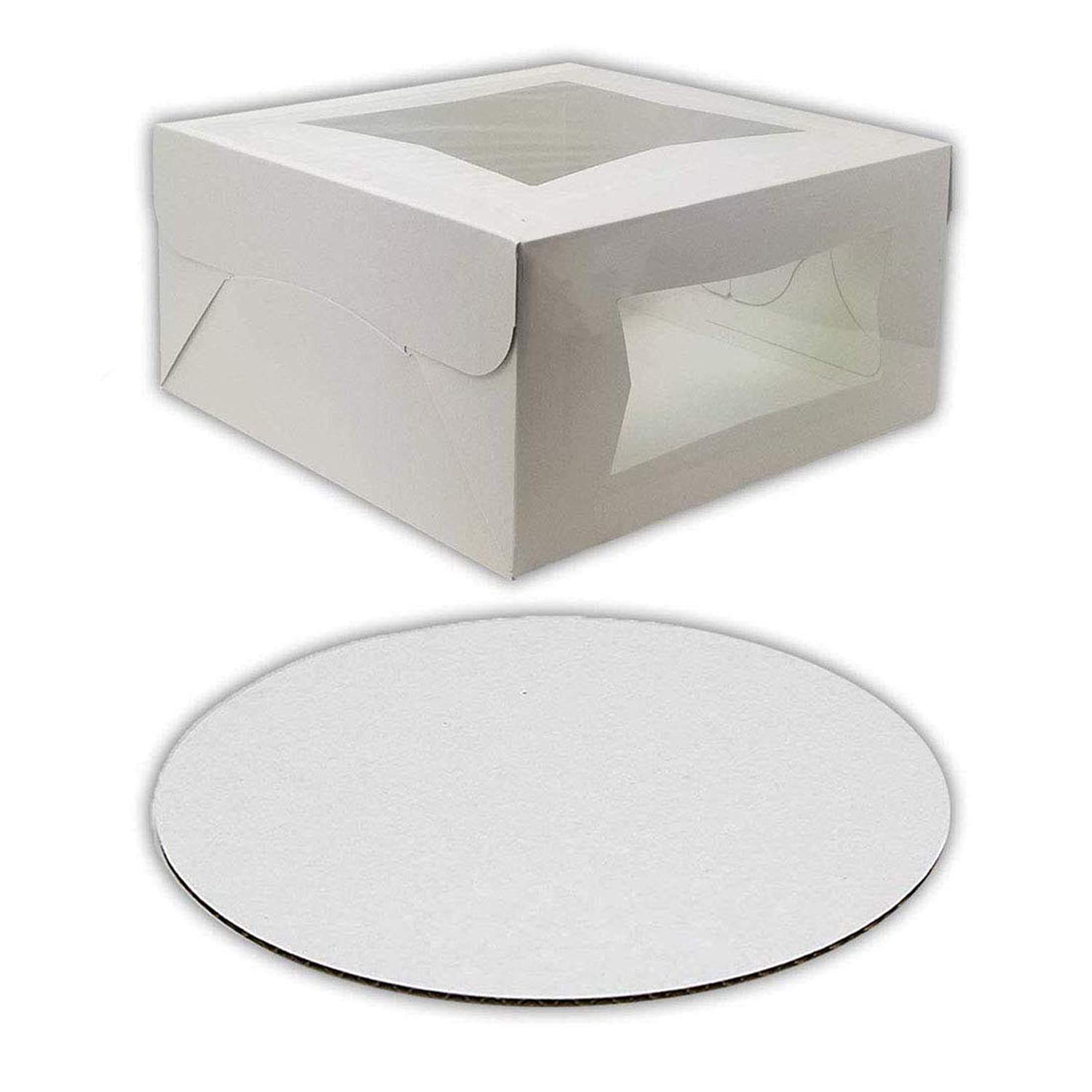 15-Piece White Paper Bakery Cake Box Set with 15 Round Cake Boards - 12 Inch Pastry Boxes for Cakes, Cookies, Pies & Cupcakes | Perfect for Bakeries, Dessert Shops & Party Catering