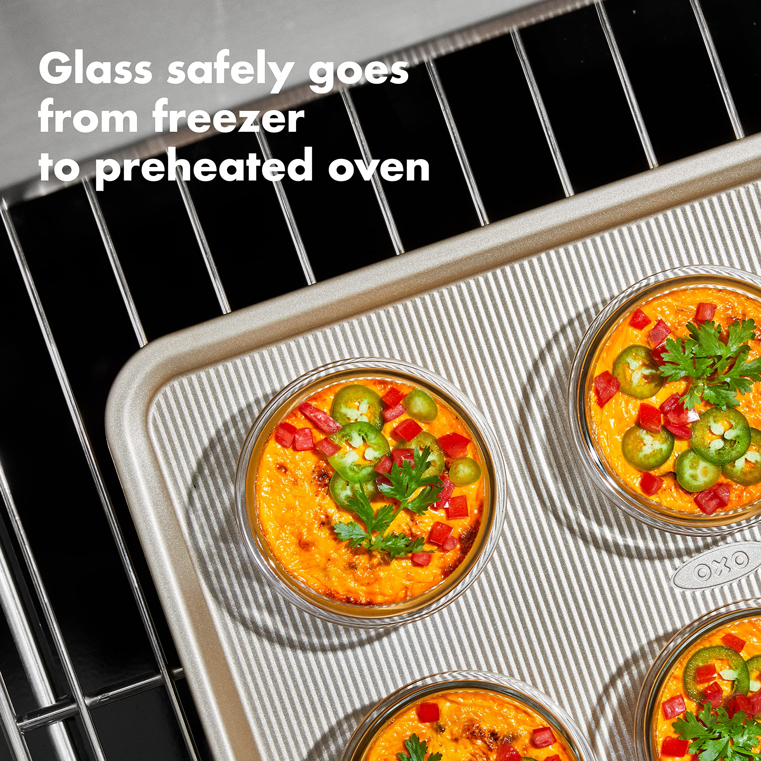 OXO Good Grips 8-Piece Glass Food Storage Containers Set with Smart Seal Lids - Airtight Meal Prep, Leftovers & Pantry Organization for Kitchen, Office & Dorm