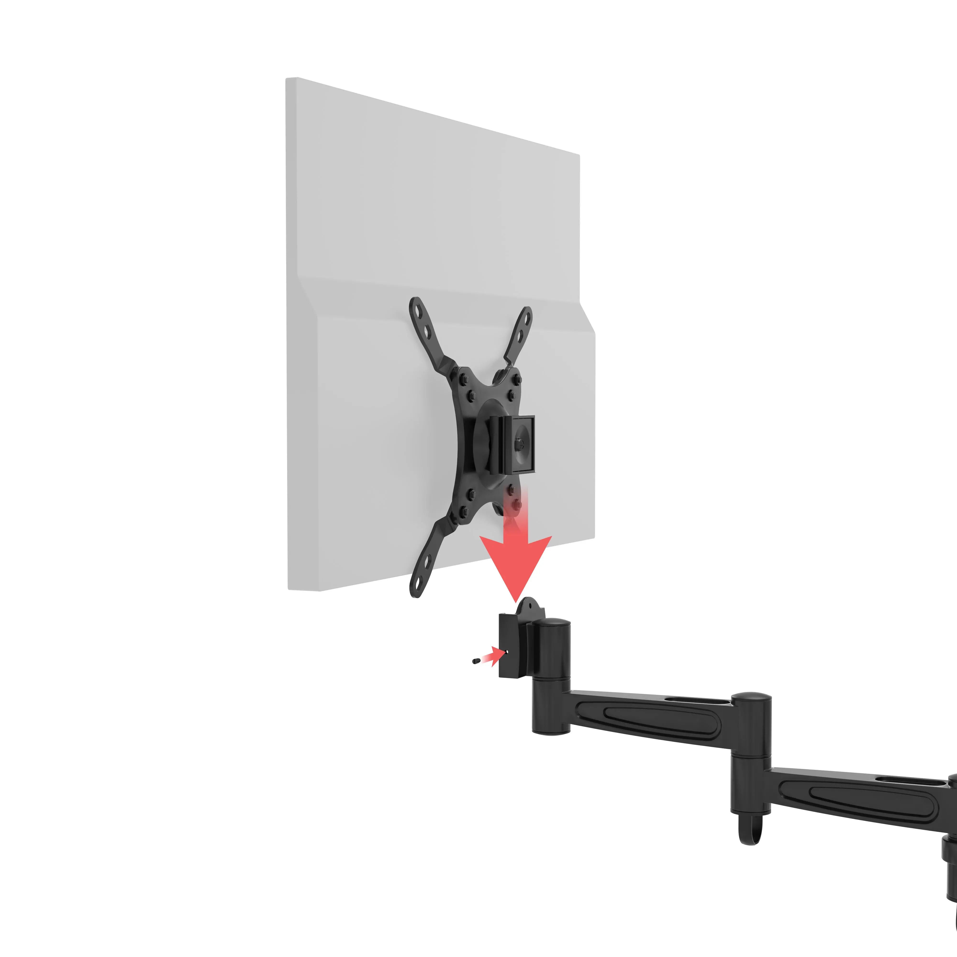 Universal VESA Articulating TV Wall Mount Bracket - Full Motion Adjustable Arm for 13-42 inch Flat Screen TVs & Computer Monitors - Perfect for Living Room, Bedroom, Office & Gaming Setup