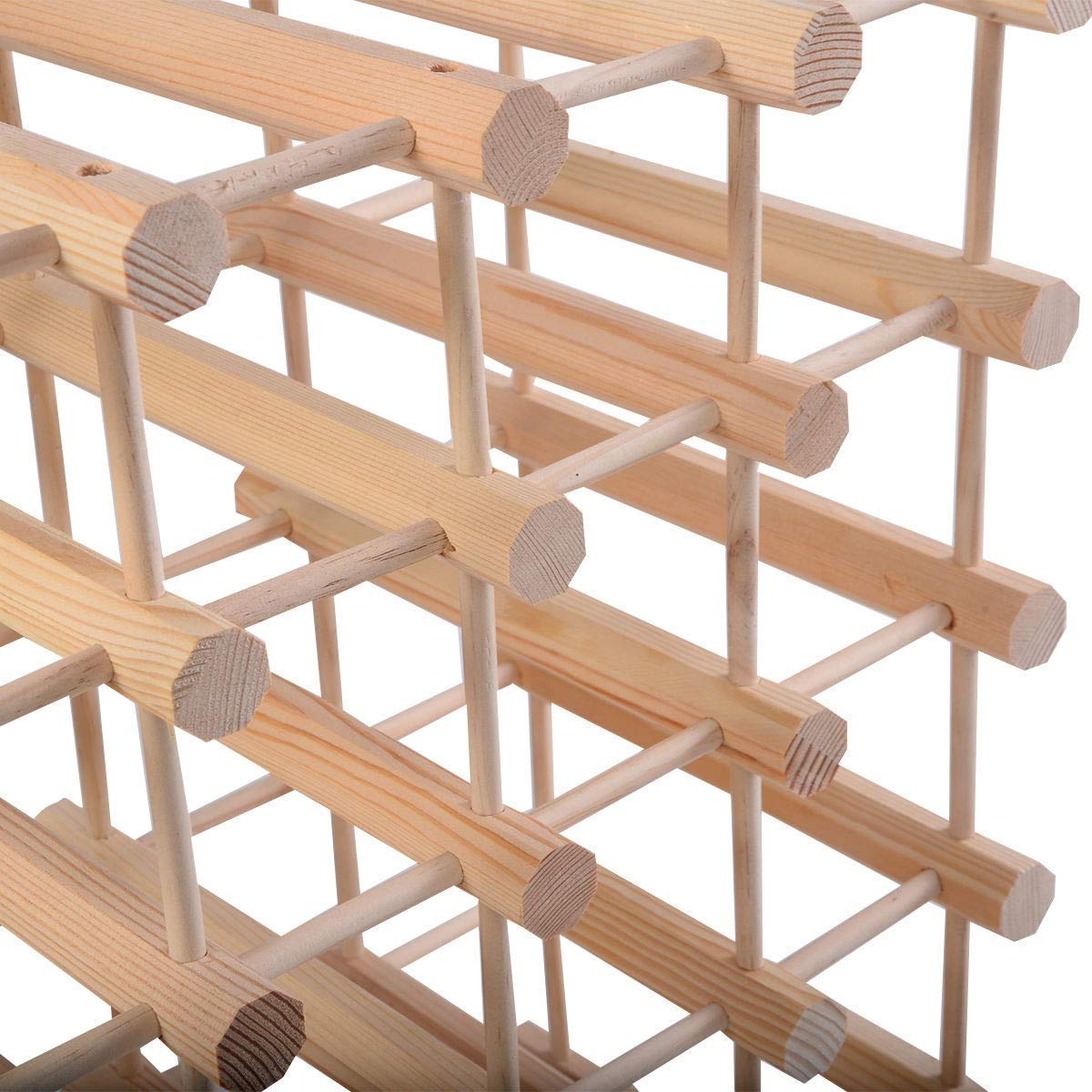 Premium Wooden Wine Rack Holder for 40 Bottles - Sturdy Wall Mounted or Countertop Display for Wine Cellar, Kitchen, Bar & Dining Room Decor