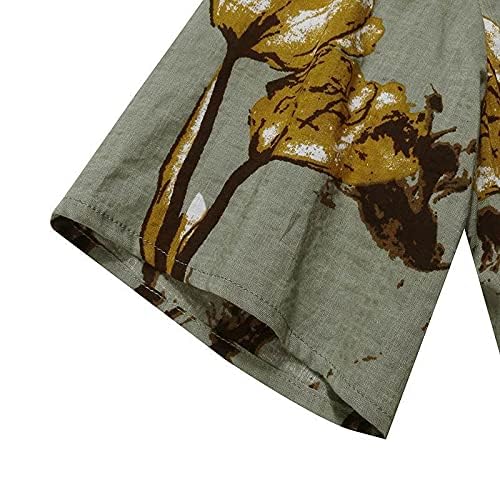 Geerta Women's Plus Size Long Hawaiian Cotton Floral Muumuu Dress - Green - Large to X-Large - Maxi Length - Sleeveless - Fish Tail Hem - Perfect for Beach Vacation, Luau Party & Summer Casual Wear