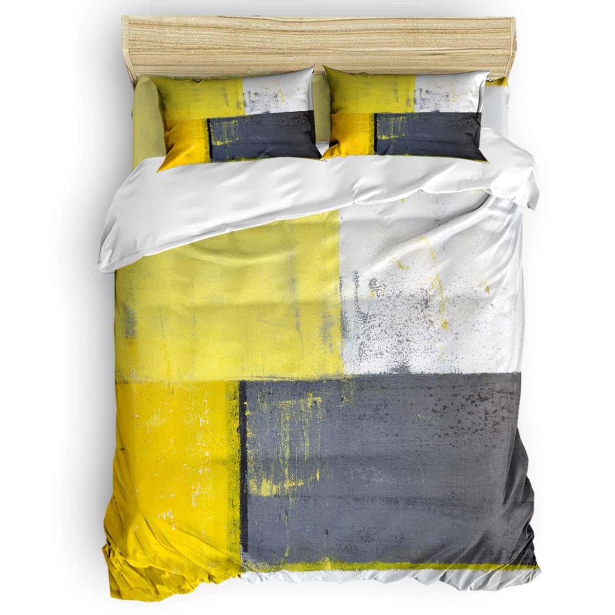 Smile Sunflower Cool Duvet Cover Set - Soft Twill Plush Bedding Collection with 1 Comforter Cover, 1 Fitted Sheet & 2 Pillowcases - King Size - Easy Care & Comfortable - Perfect for Kids Rooms, Guest Bedrooms & Summer Decor