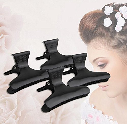 VASANA 12PCS Black Plastic Butterfly Hair Clips - Non-Slip Hair Claws for Professional Salon Styling, Sectioning, Cutting & Coloring - Perfect for Hairdressers, DIY Home Hair Care & Beauty Styling