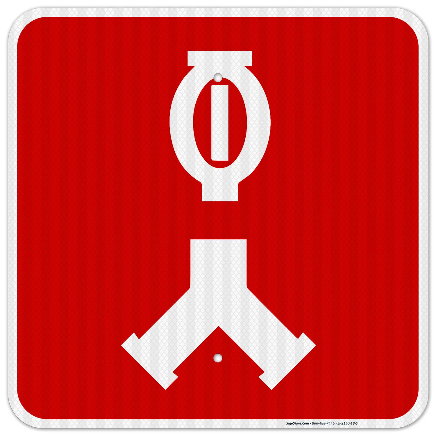 Siamese Automatic Sprinkler Connection Sign - 18x18 Inches, 3M EGP Reflective .063 Aluminum, Fade Resistant, Durable for Indoor & Outdoor Use - Made in USA - Perfect for Fire Safety Equipment Labeling in Commercial Buildings