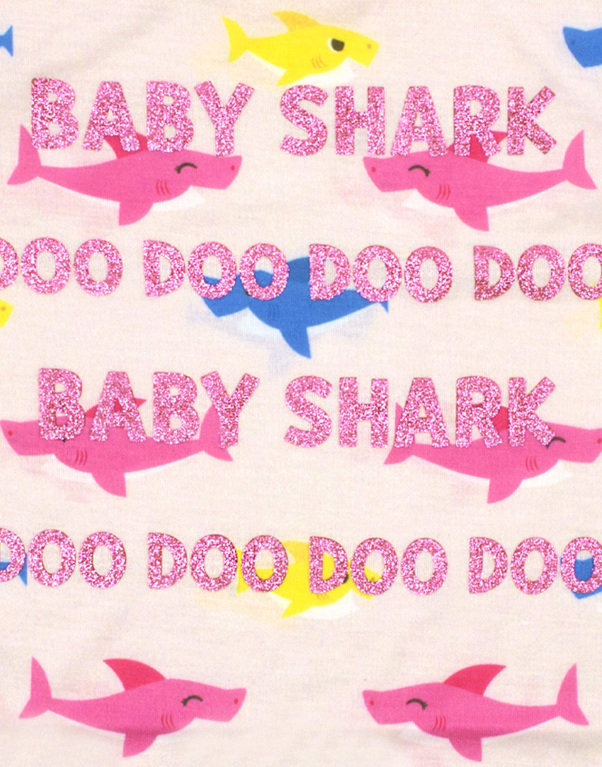 Baby Shark Glitter T-Shirt for Girls 5-6 Years - Playtime & Party Wear