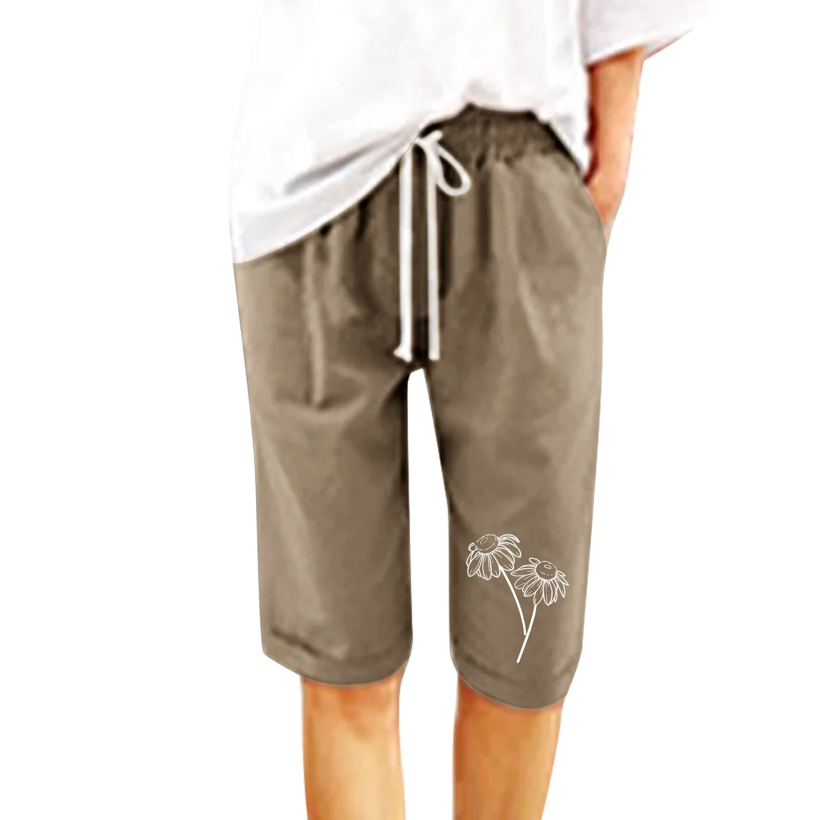 Women's Bermuda Shorts - Stretchy Cotton Summer Shorts with Pockets | Casual & Comfy for Outdoor Activities