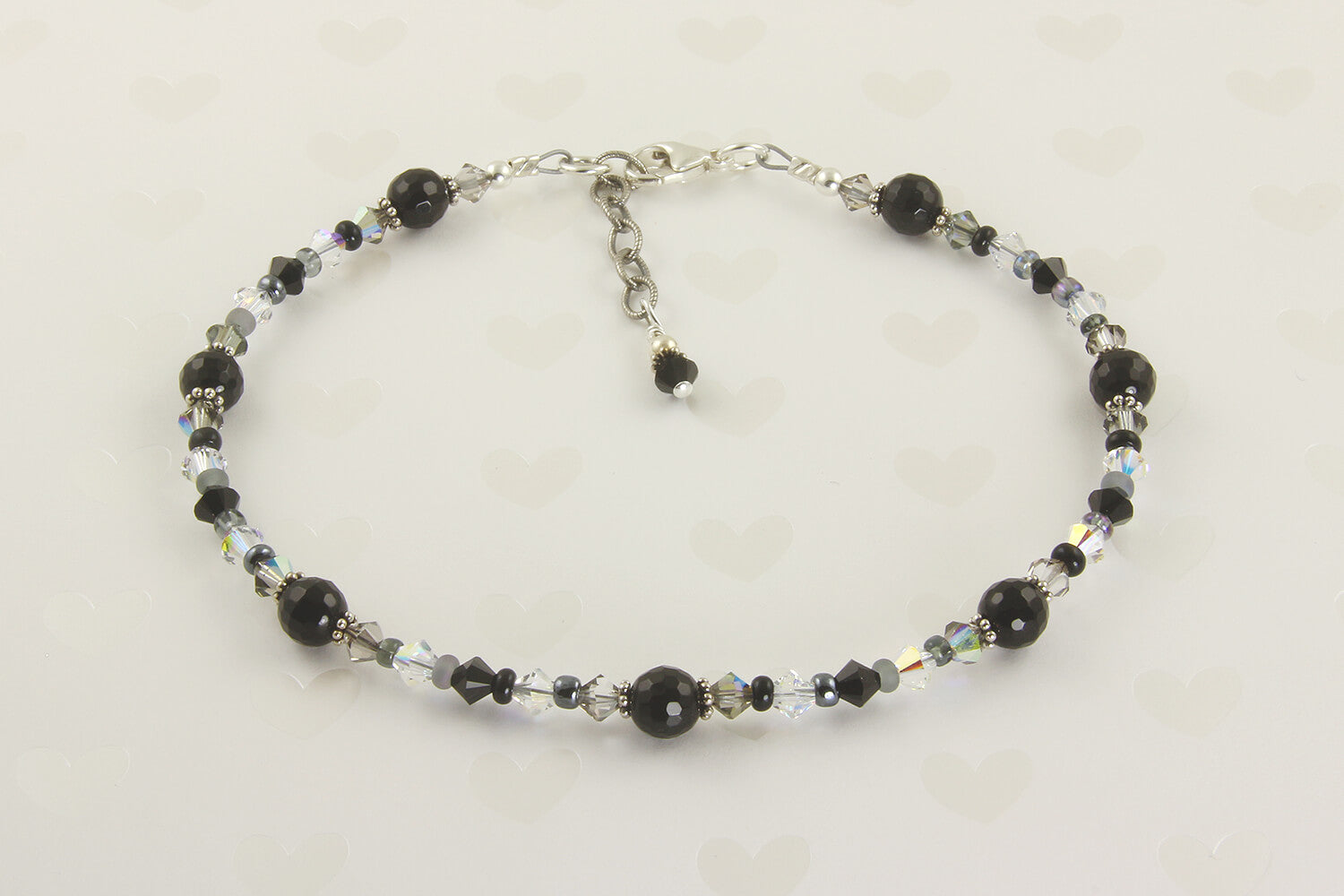 Black Onyx Gemstone Beaded Anklet Bracelet for Women - Elegant Adjustable Ankle Jewelry for Yoga, Meditation & Boho Fashion